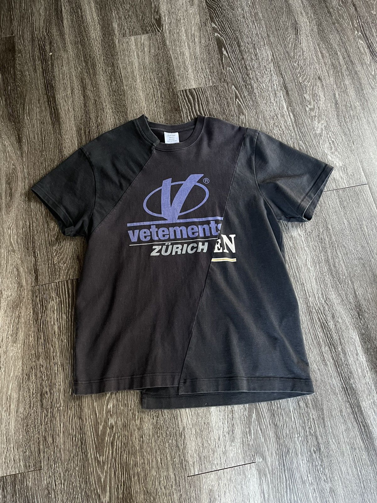 Pre-owned Vetements Zurich Reconstructed Tee Shirt Triple Shirt In Black