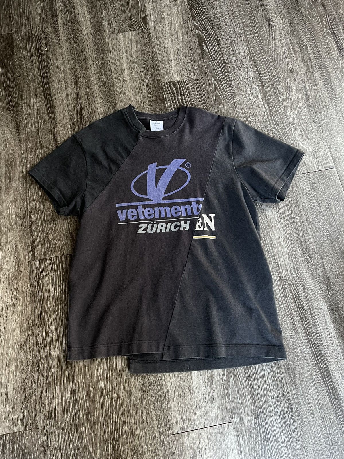 image of Vetements Zurich Reconstructed Tee Shirt Triple Shirt in Black, Men's (Size Large)