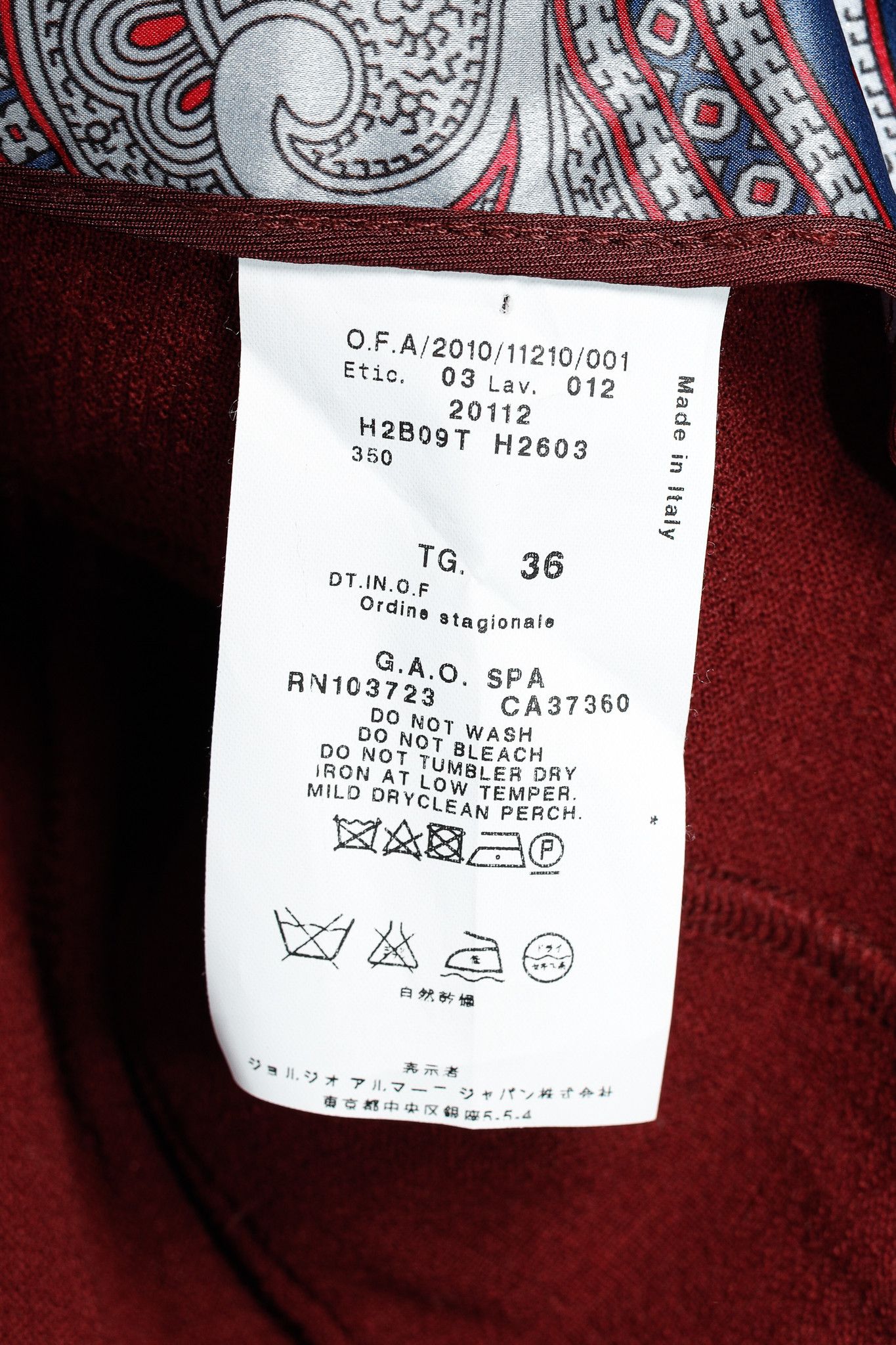 Emporio Armani Emporio Armani 2010 Wool-Blend Jacket with Paisley Trim Size XS / US 0-2 / IT 36-38 - 12 Thumbnail