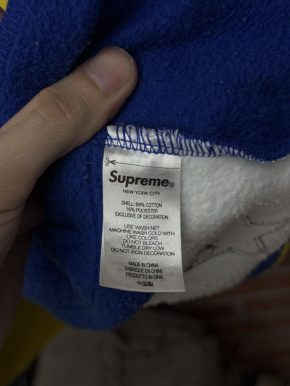 Supreme Supreme Hockey Hoodie Blue Yellow Size XL 🧼 Size US XL / EU 56 / 4 - 16 Thumbnail
