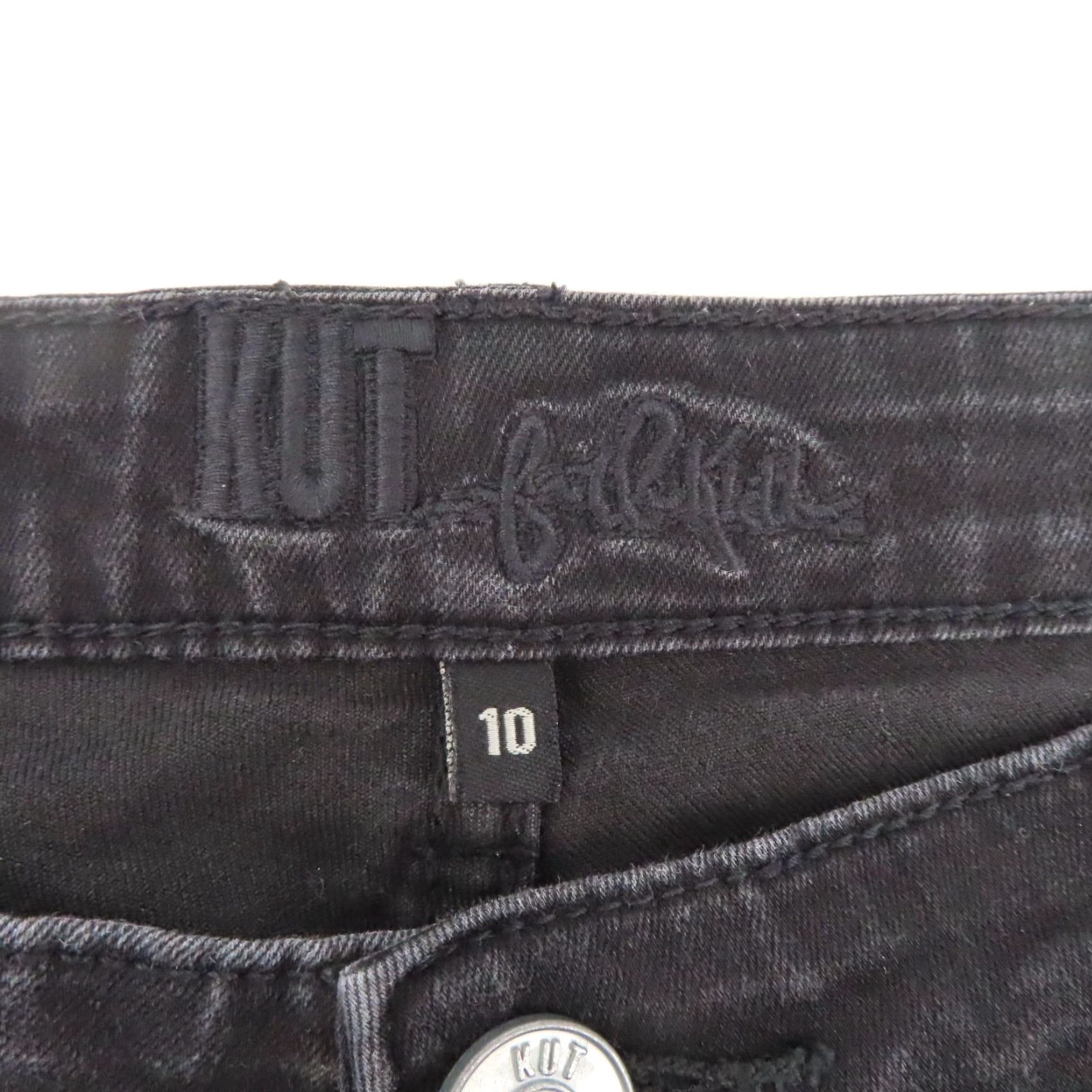 Vintage Kut from the Kloth Women Jeans 10 Sage Straight Leg Zipper Pocket Black Denim Slacks Size 32" / US 10 / IT 46 - 7 Thumbnail