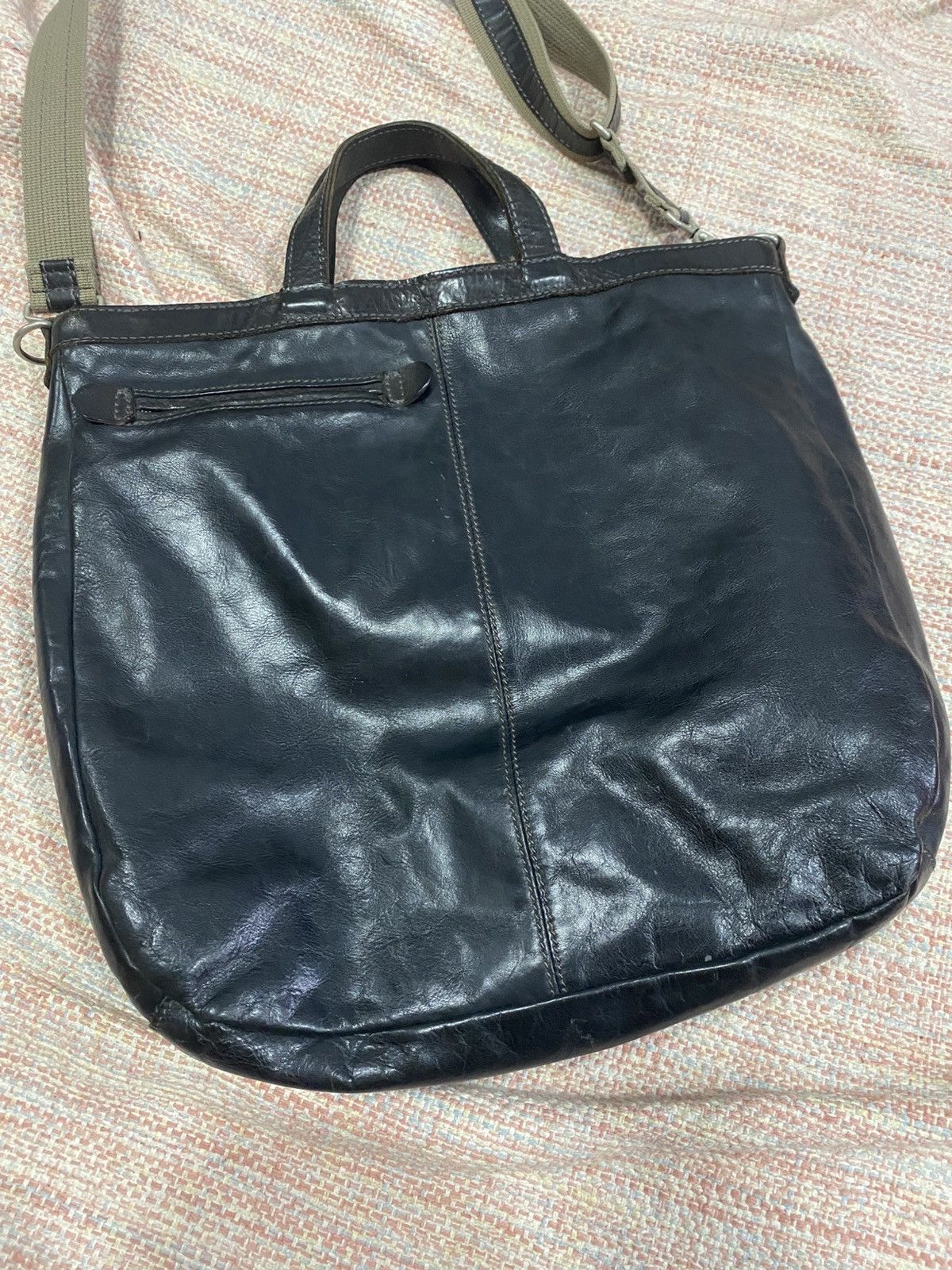 Japanese Brand Vintage Baggy Port leather carry sling tote bag Size ONE SIZE - 1 Thumbnail