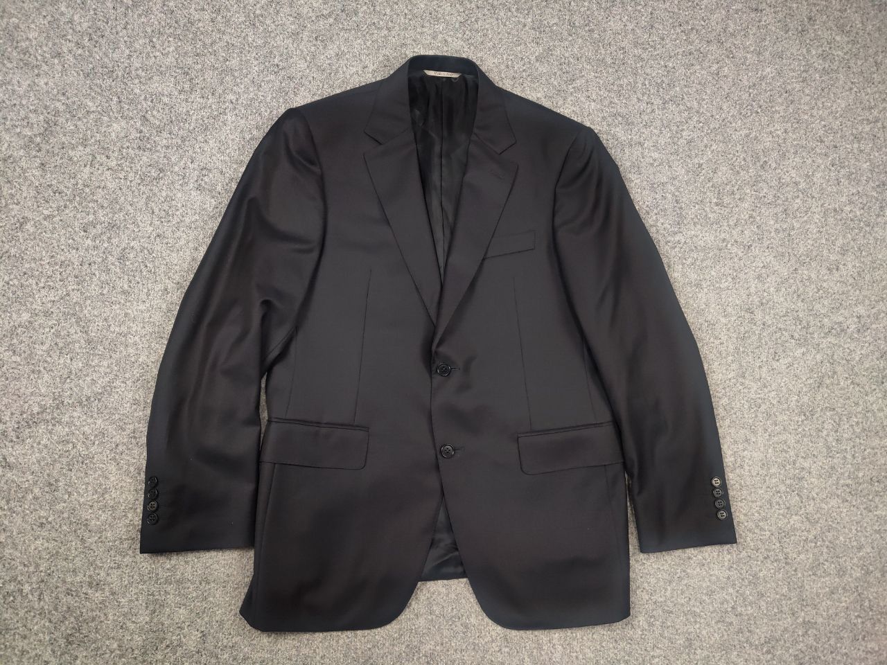 Canali Canali Italy Design 2 buton Business Classic Suit Black wool Size 50R - 3 Thumbnail