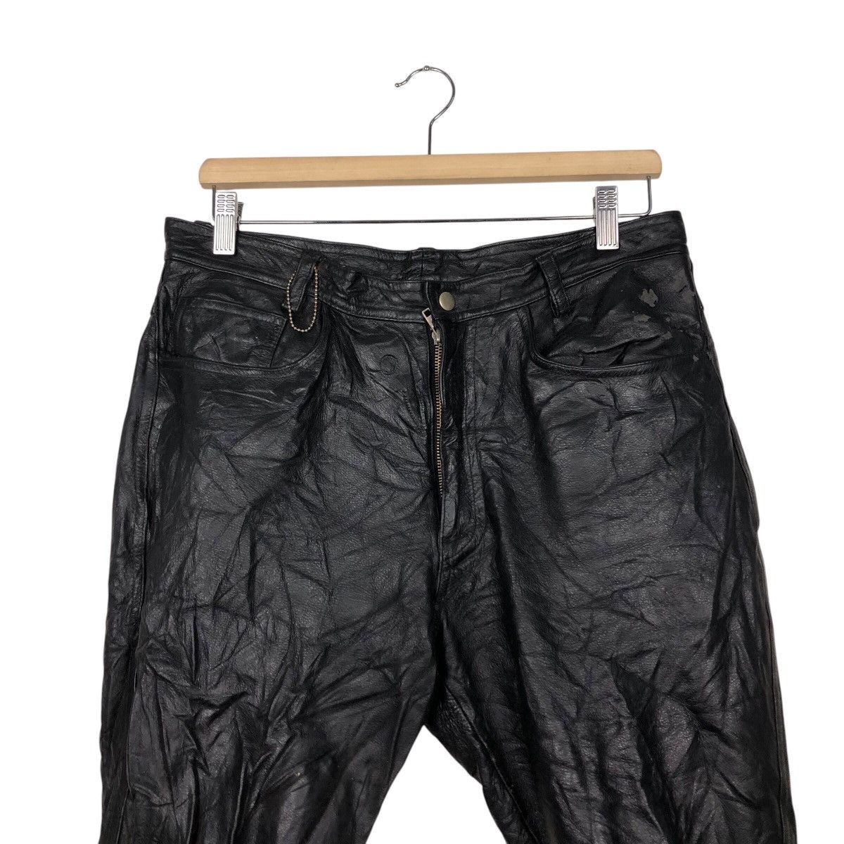Japanese Brand Vintage Genuine Leather Pants Union Made C'emen IsseyMiyake Size US 34 / EU 50 - 6 Thumbnail