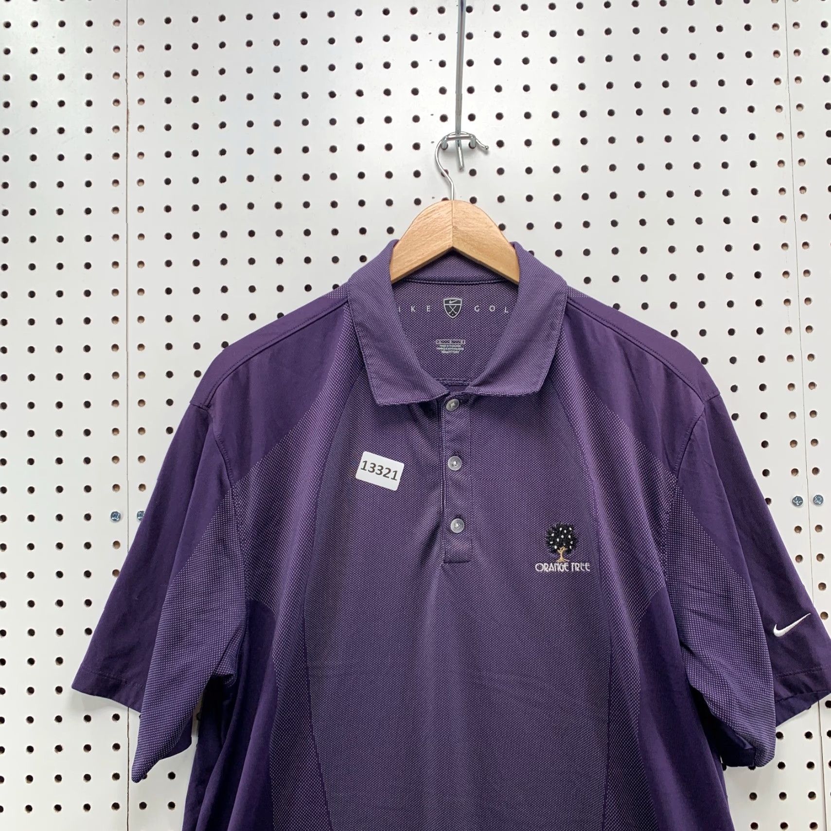 Nike Nike Dri-Fit Golf Polo Shirt Men Large Purple White Dots Orange Tree Short Sleeve Size US L / EU 52-54 / 3 - 2 Thumbnail