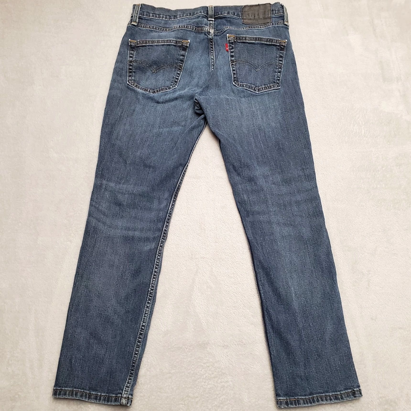 Denime Levis 511 Jeans Mens 33x30 Blue Denim Straight Leg Medium Wash Whiskered 5-Pocket Belt Loops Zip Closure Regular Inseam 29 Size US 33 - 7 Thumbnail