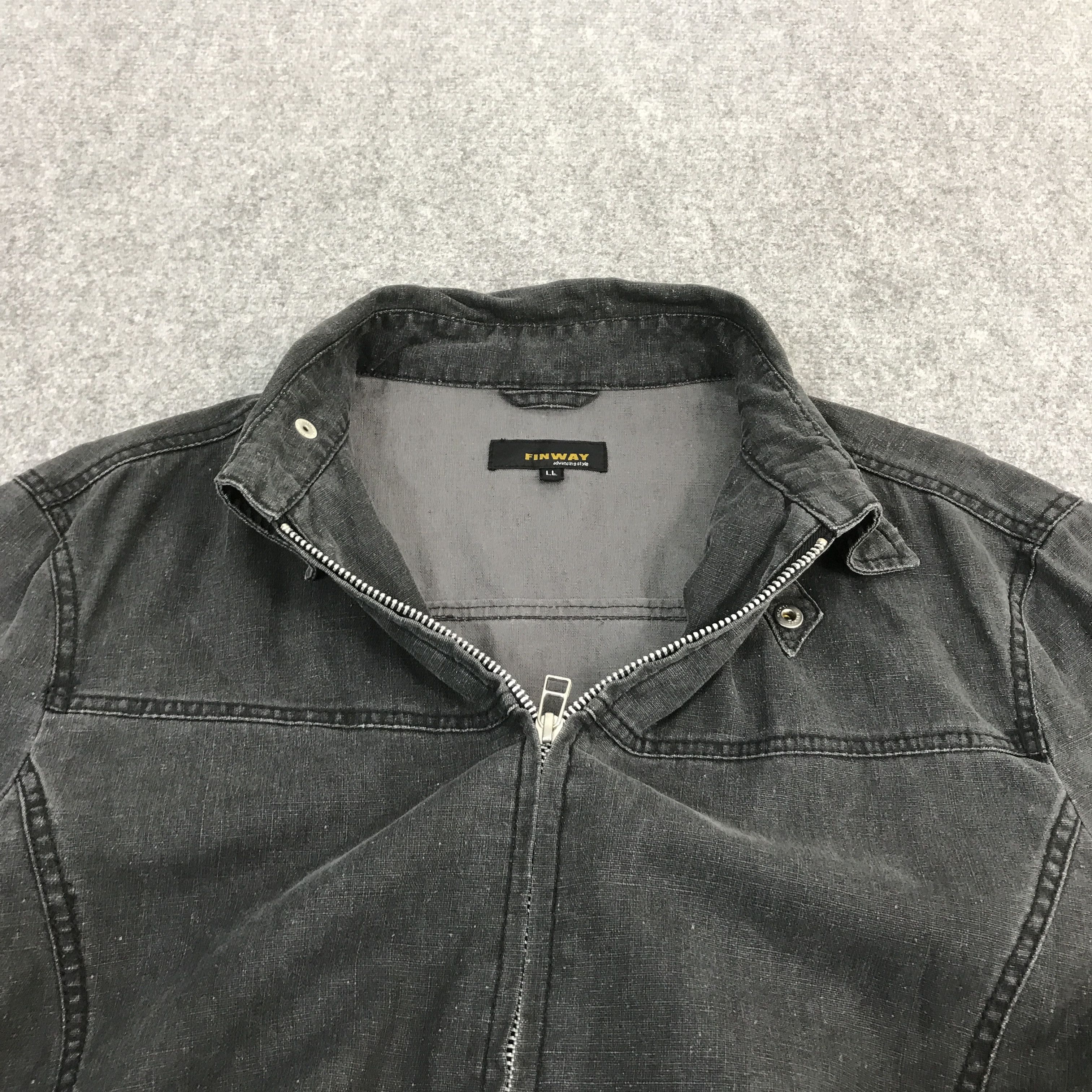 Japanese Brand JAPAN PUNK JACKET BLACK FADED FINWAY ZIPPER JACKET Size US L / EU 52-54 / 3 - 7 Thumbnail