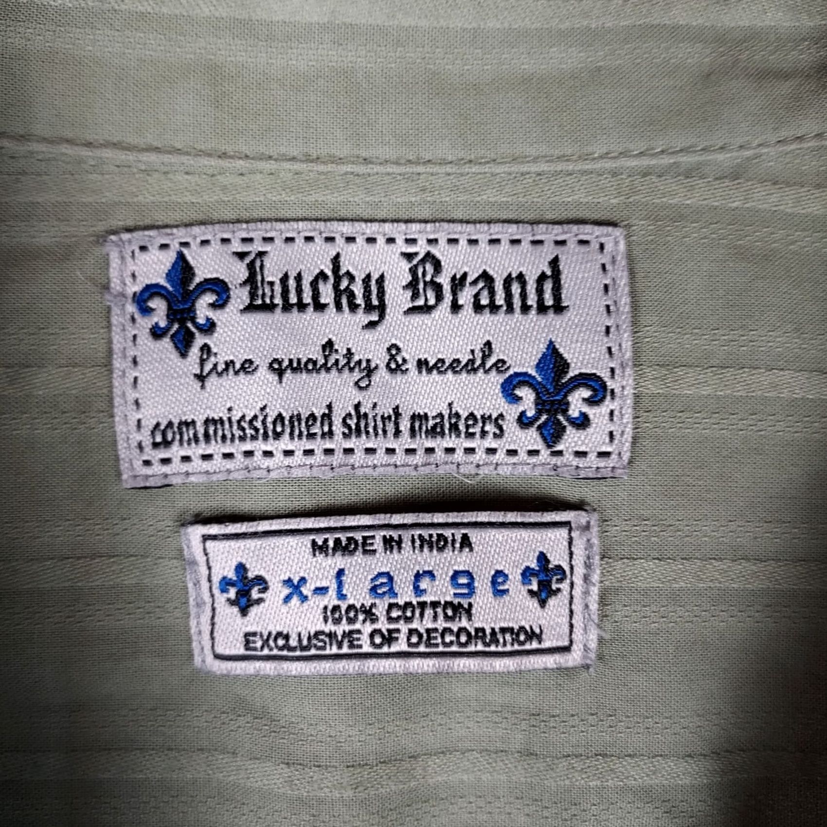 Lucky Brand Lucky Brand XL Green Embroidered Cotton Shirt Men’s Long Sleeve Button-Up Casual Size US XL / EU 56 / 4 - 3 Thumbnail