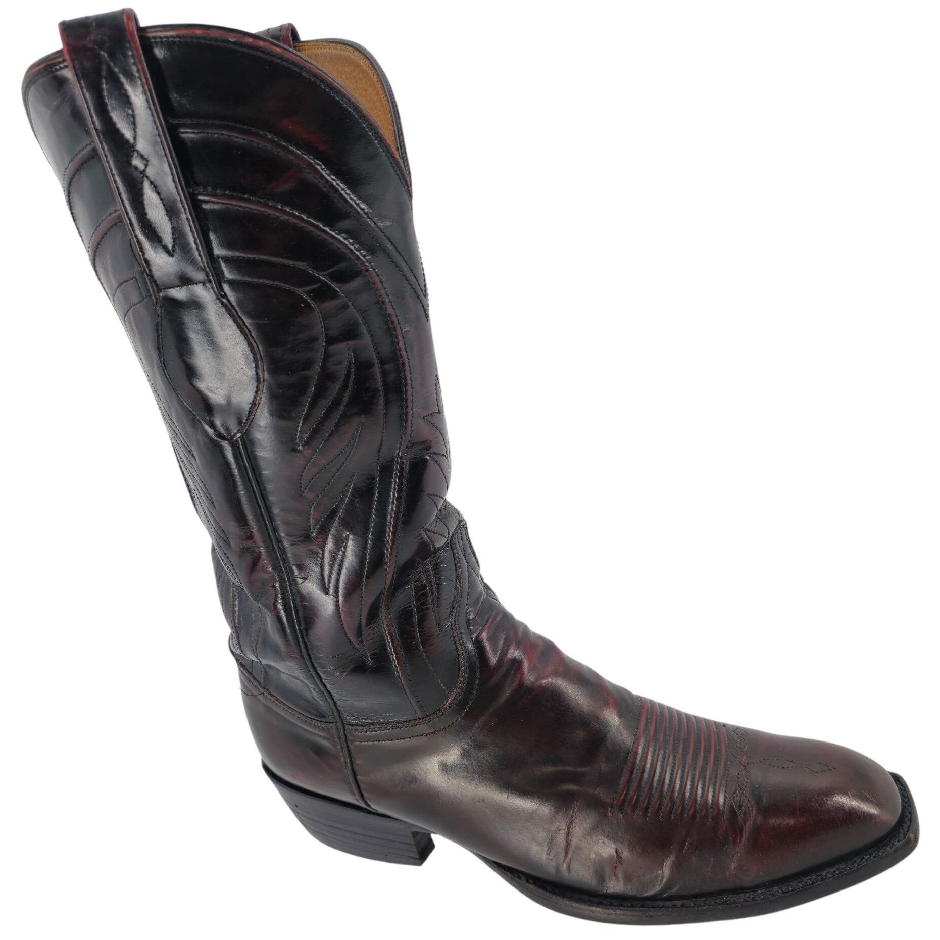 Lucchese Lucchese Classics Black Cherry Goat Leather Cowboy Boots Men Size US 10 / EU 43 - 1 Thumbnail