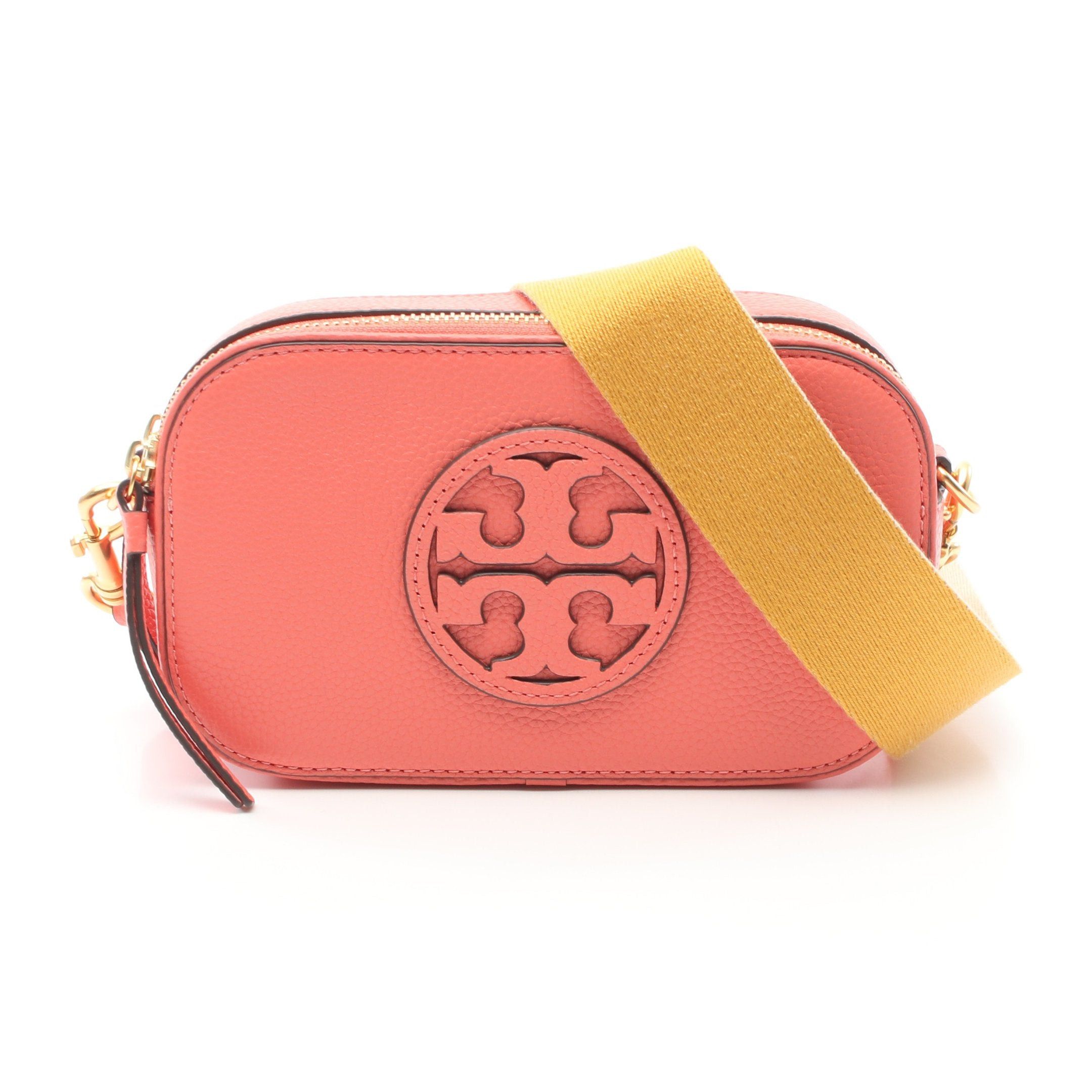 Tory Burch Tory Burch Miller Mirror Mini Crossbody Shoulder Bag Leather Coral Pink Size ONE SIZE - 1 Thumbnail