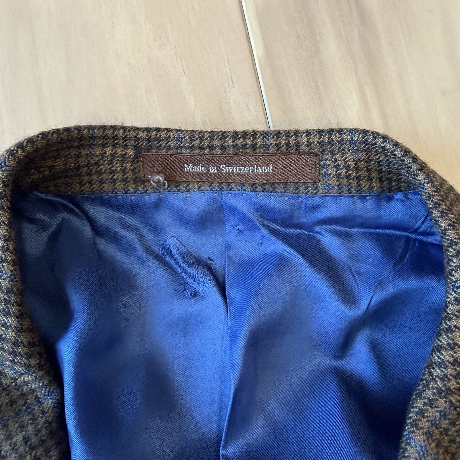 Ermenegildo Zegna Ermenegildo Zegna Blazer Large Brown Multicolor Plaid Pure Size 46R - 10 Thumbnail