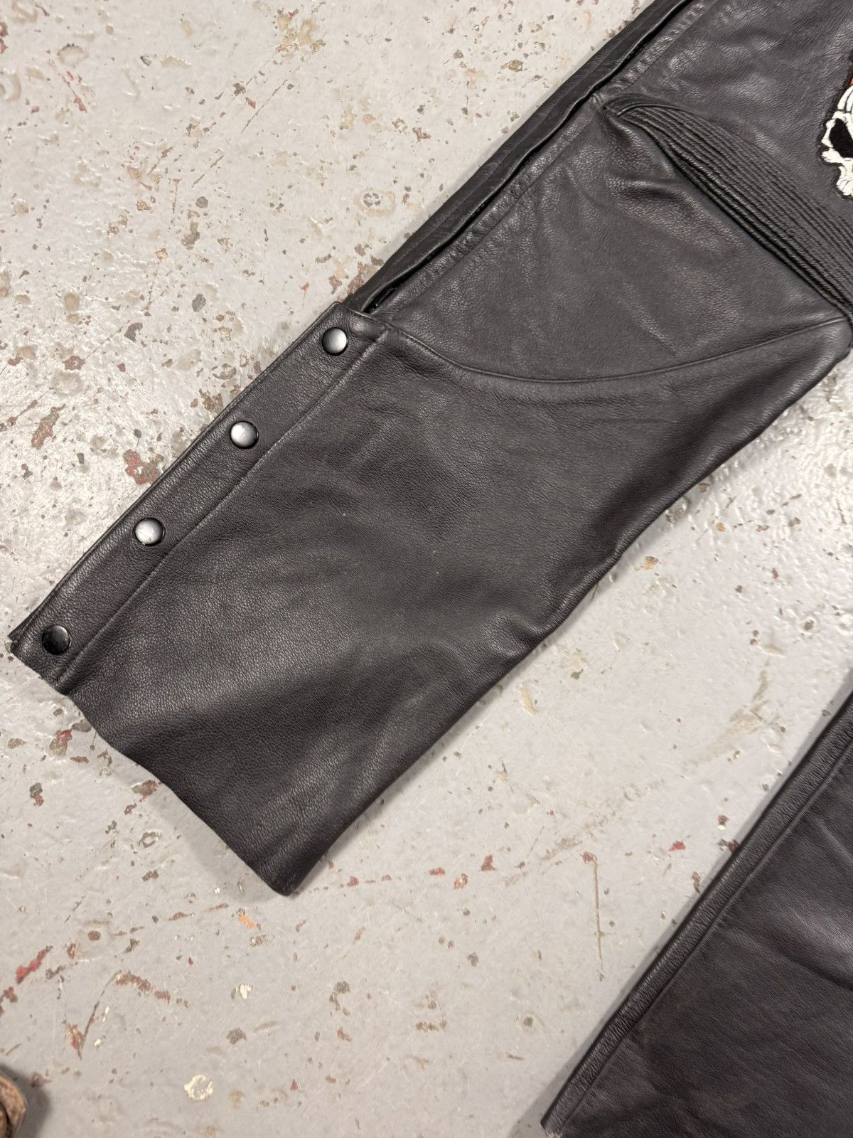 Other Vintage Flaming Skull Leather Pants Size US 30 / EU 46 - 2 Thumbnail