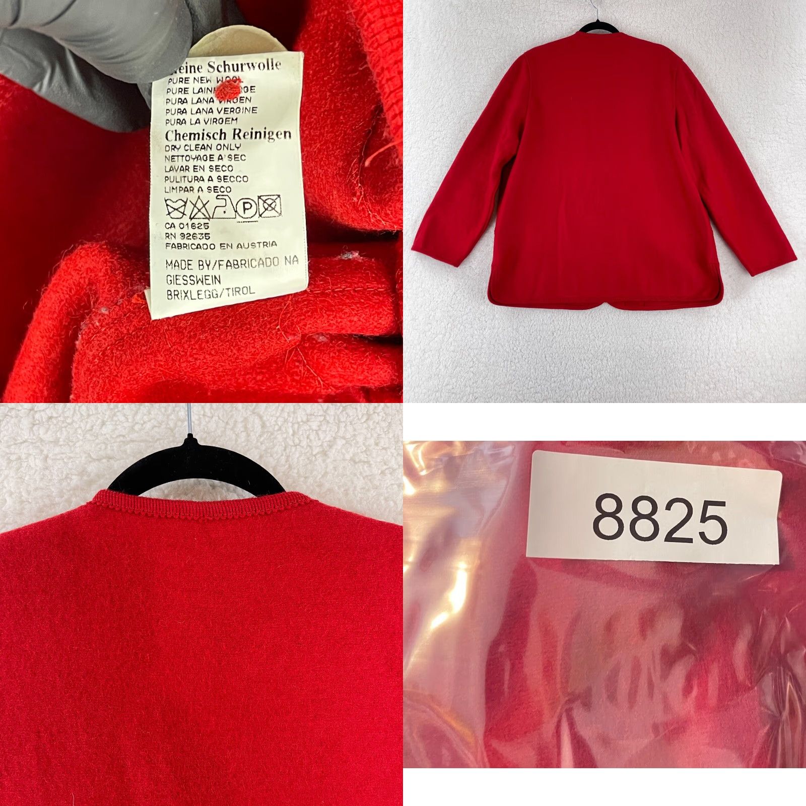 Vintage Giesswein Austria Red Button-Front Jacket Womens 100% Wool VTG Size 12 Size XL / US 12-14 / IT 48-50 - 9 Thumbnail