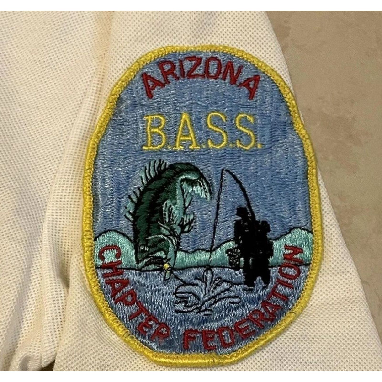 Vintage VINTAGE 80s Arizona Bassmaster Champion Polo Shirt S White Fishing Chain Stitch Size US S / EU 44-46 / 1 - 6 Thumbnail