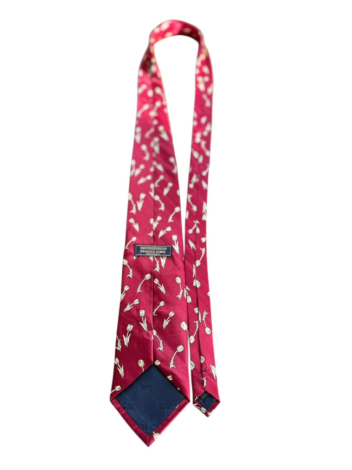 Other KRAVATA KOBAL Vintage Bordeaux Silk Floral Tie Size ONE SIZE - 3 Thumbnail