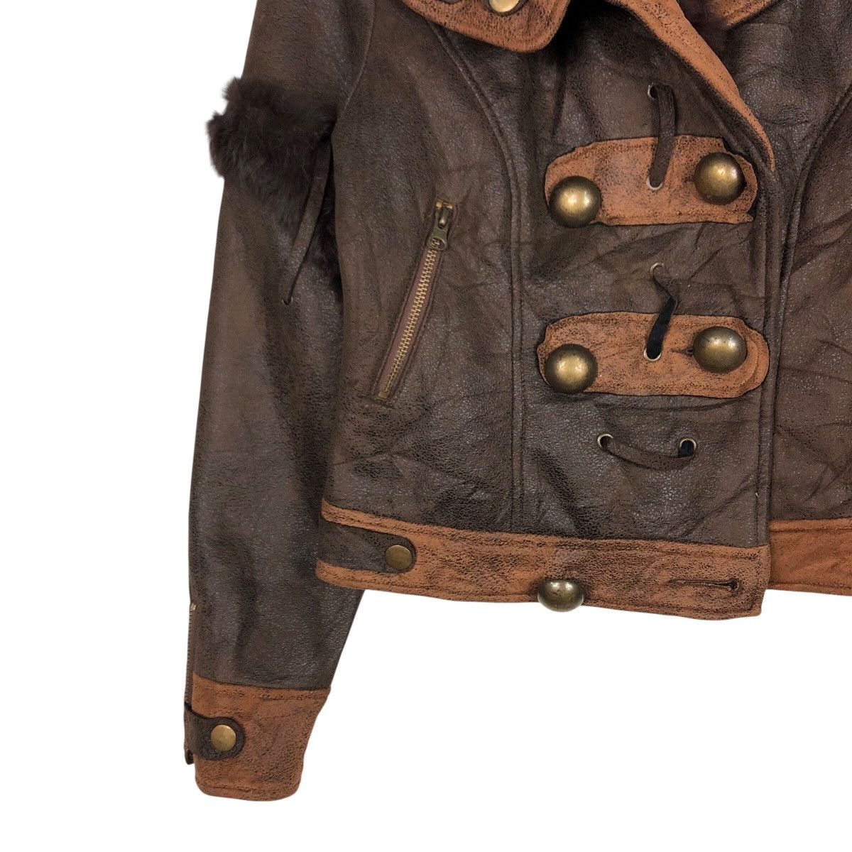 Japanese Brand 📌Cropped Biker Soft Leather Jacket Mian Deng Issey Miyake Size US L / EU 52-54 / 3 - 5 Thumbnail