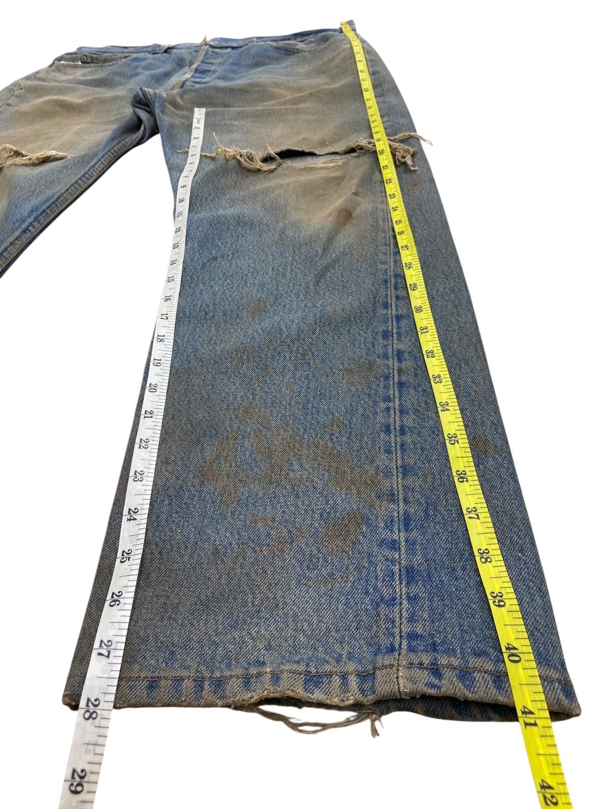 Levi's Levi’s 501 90’s Mud Wash Ripped Jeans Size US 34 / EU 50 - 10 Thumbnail