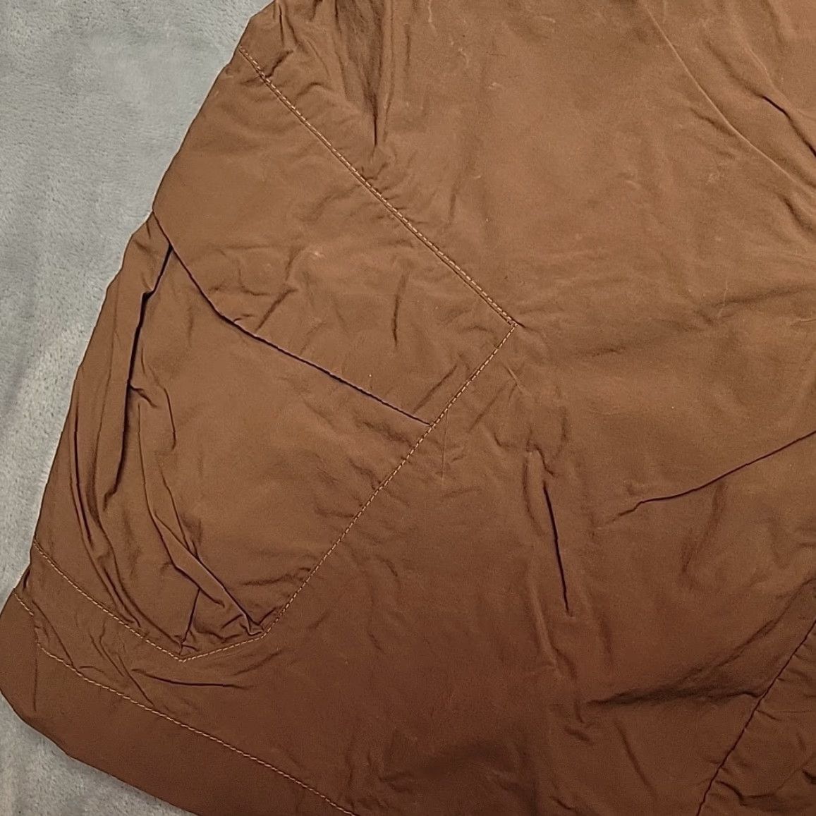 Nike Nike Shorts Mens L Brown Unlined Embroidered Swoosh 100% Nylon Windbreaker Y2K 90s USA Logo Drawstring Lightweight Machine Washable Size US 33 - 3 Thumbnail