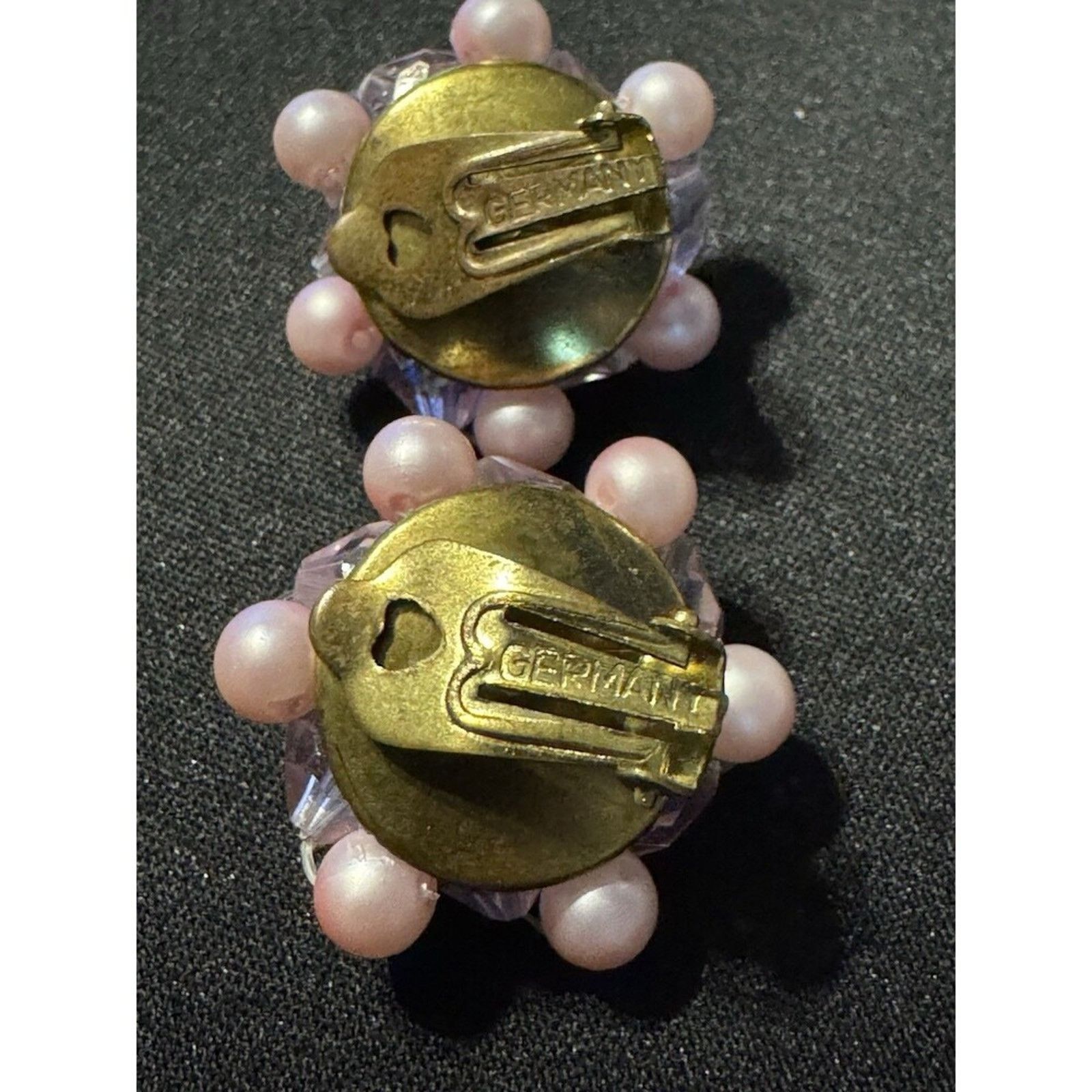 Other Pink Pearl Beaded Button Clip-on Earrings Vintage Germany Size ONE SIZE - 5 Thumbnail