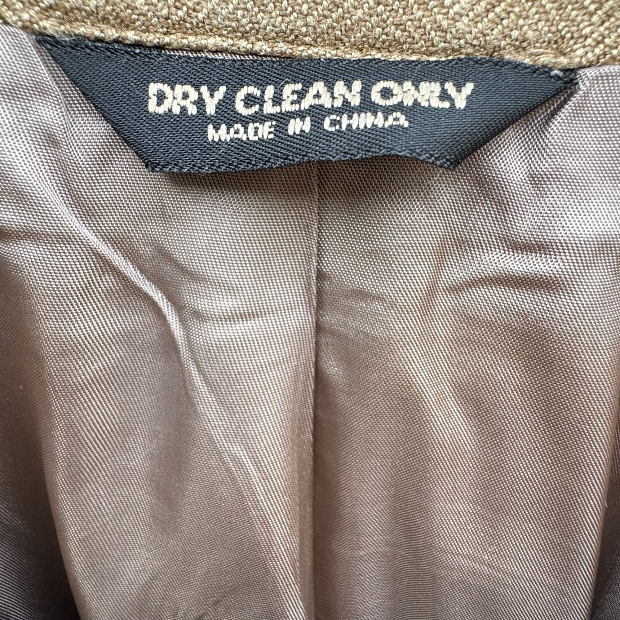 Chaps Chaps Ralph Lauren Vintage Mens Tan Herringbone Blazer Silk Size 42R - 6 Thumbnail