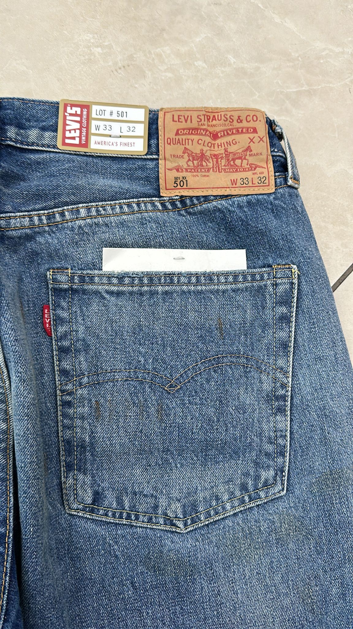 Levi's Vintage Clothing Levis Unreleased LVC 501 1966 Selvedge Jeans W33/L32 Size US 33 - 5 Thumbnail