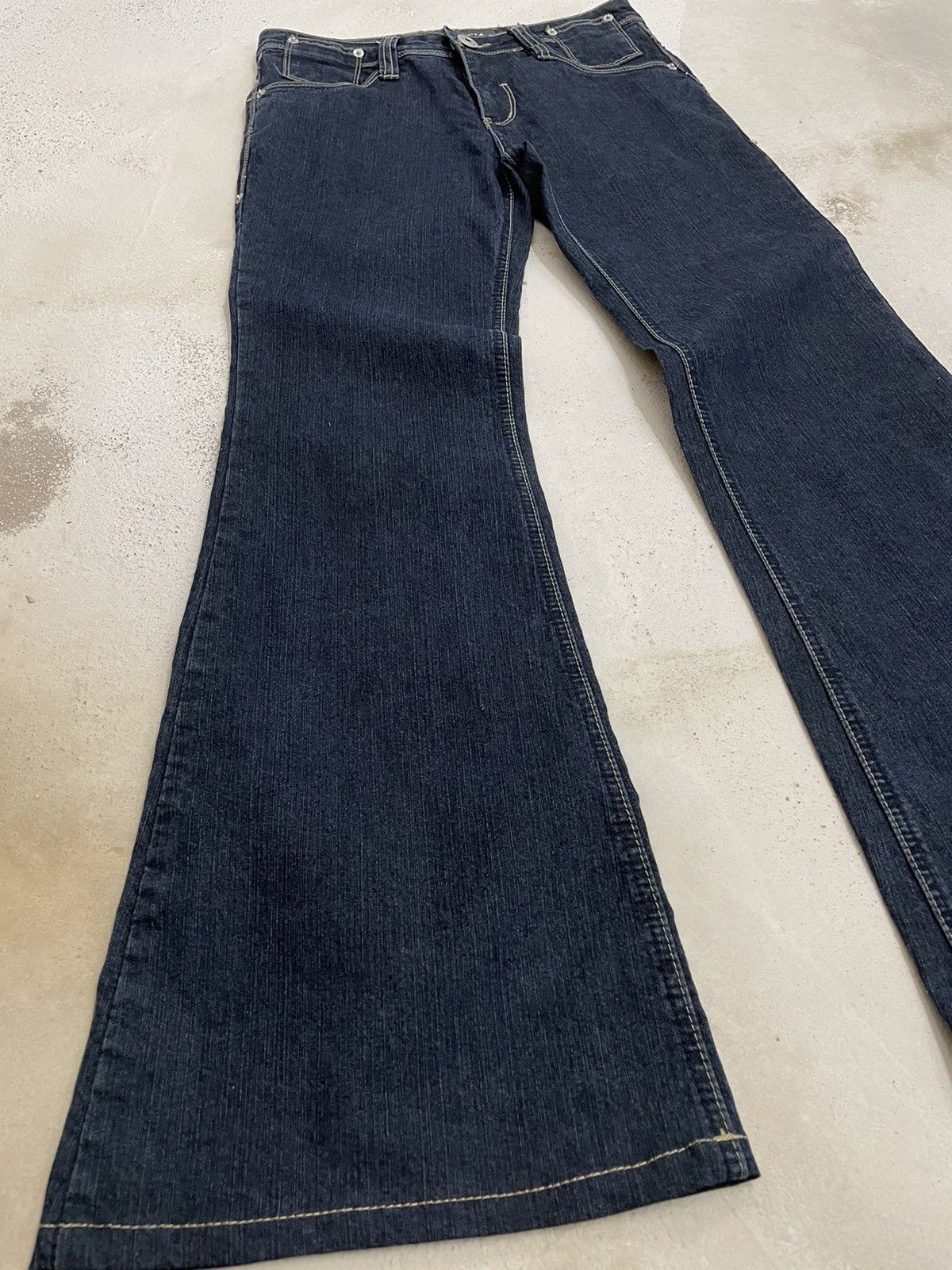 Japanese Brand × Le Grande Bleu (L.G.B.) Asawa Japanese Flare Bell Bottom Raw Denim Pants Size US 27 - 5 Thumbnail