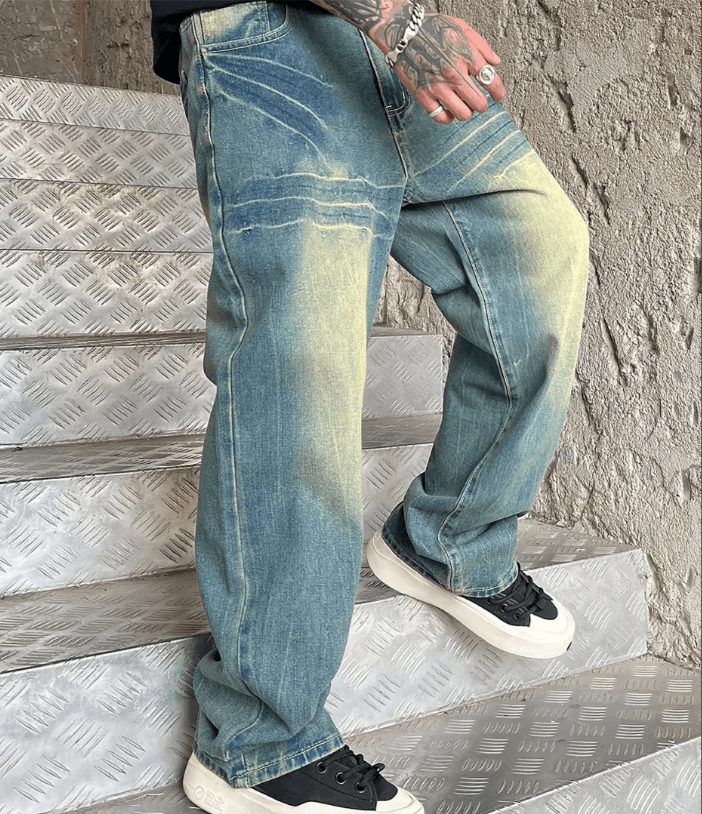 Vision Streetwear Retro Vintage Blue Loose Jeans Size US 36 / EU 52 - 2 Thumbnail