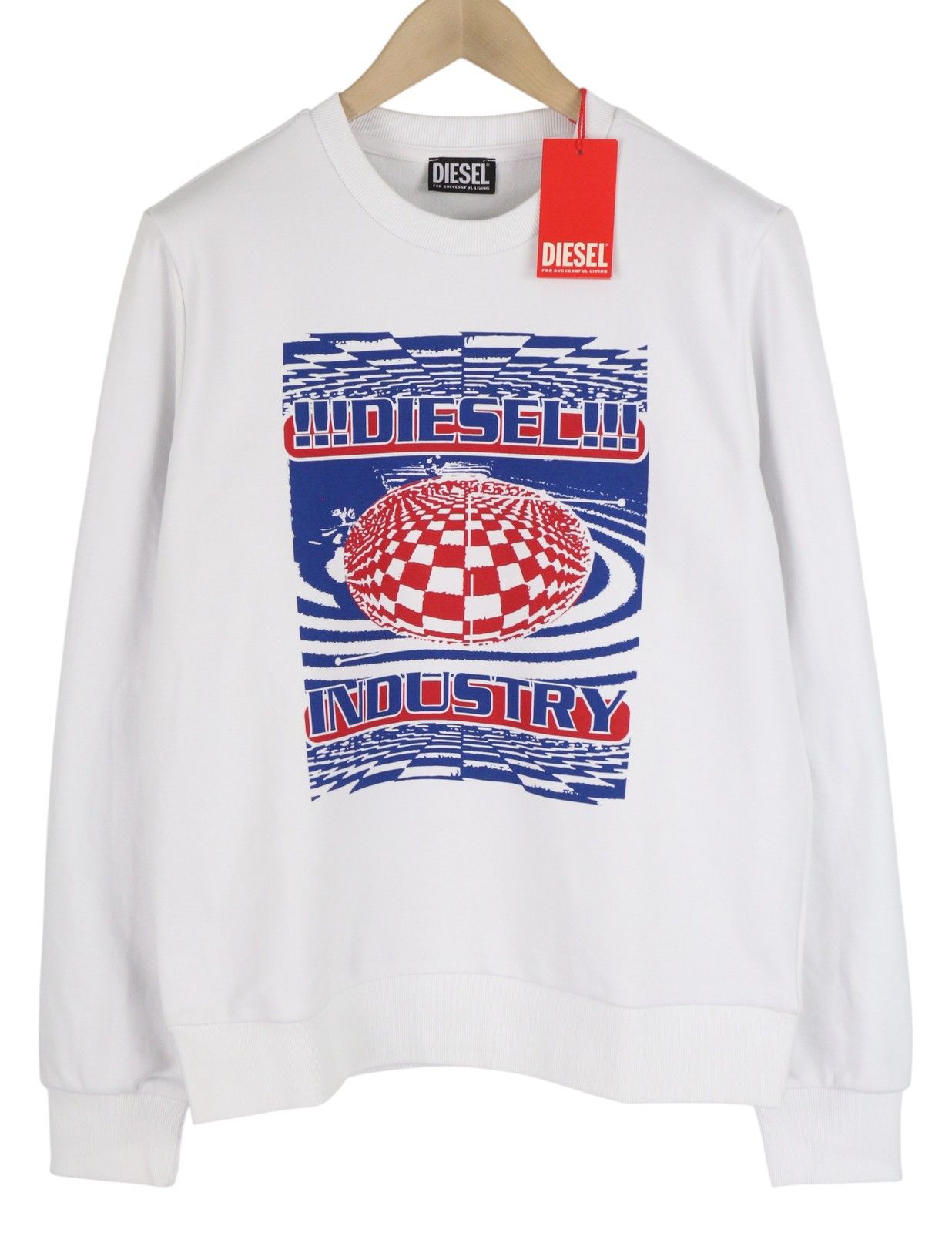 Diesel S-GINN-K28 M White Front Logo Sweatshirt 41024 Size US M / EU 48-50 / 2 - 1 Thumbnail