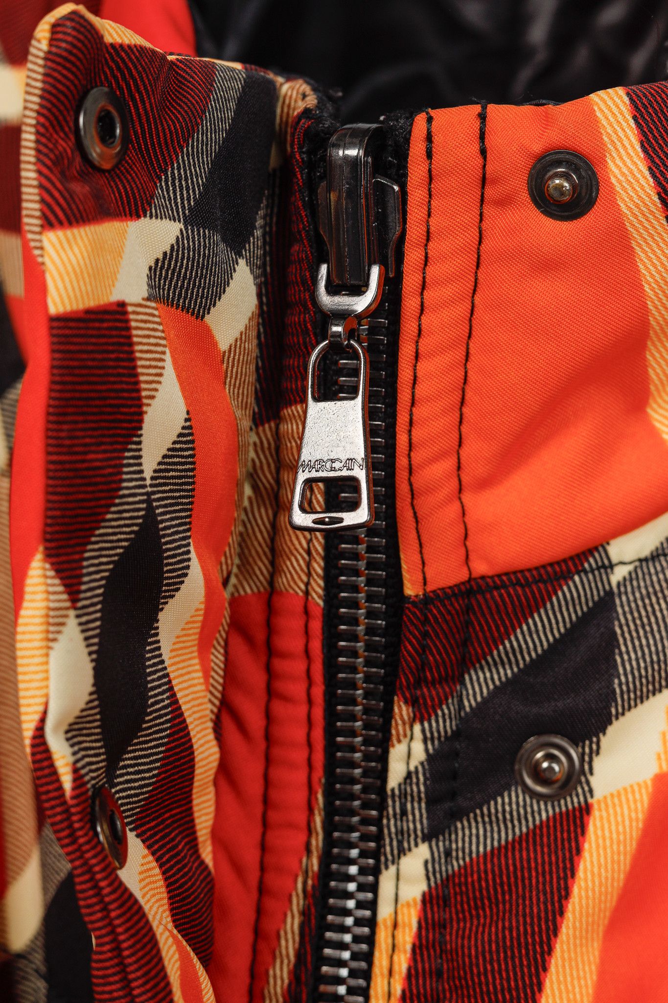 Designer Marc Cain Sports Reversible Orange Wavy-Plaid Vest Size M / US 6-8 / IT 42-44 - 8 Thumbnail