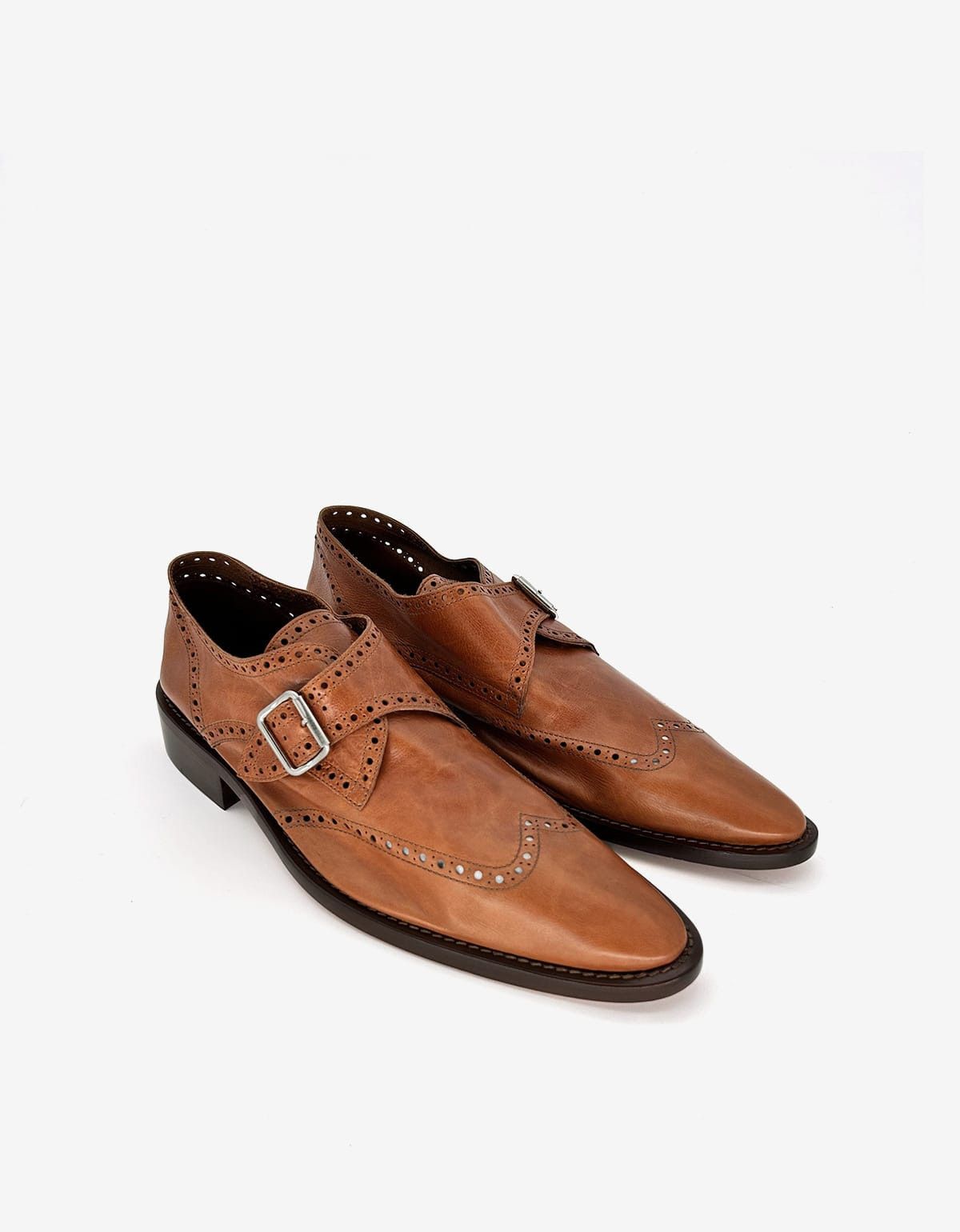 Balenciaga Balenciaga Marron Caramel Calf Leather Monk Size US 11 / EU 44 - 1 Thumbnail
