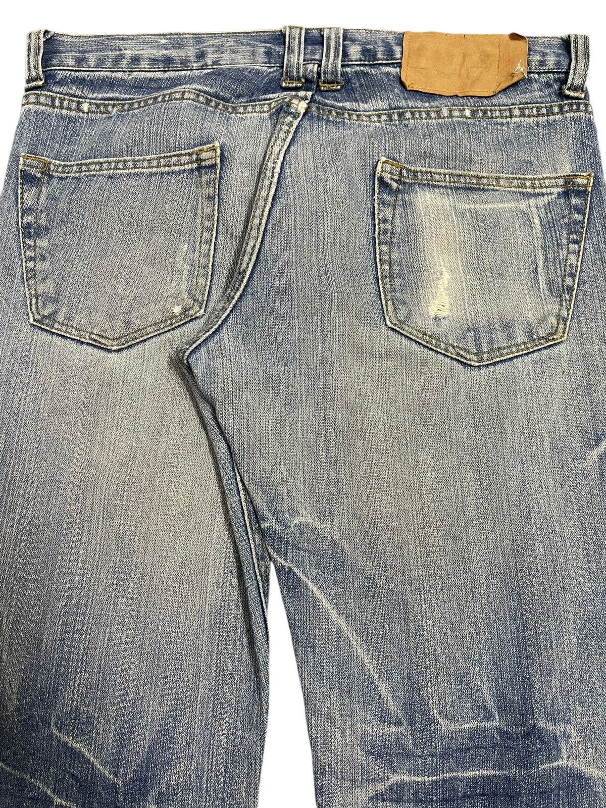 Kapital Vintage Japanese Brand Blue Faded Wash Distress Loose Jeans Size US 34 / EU 50 - 6 Thumbnail