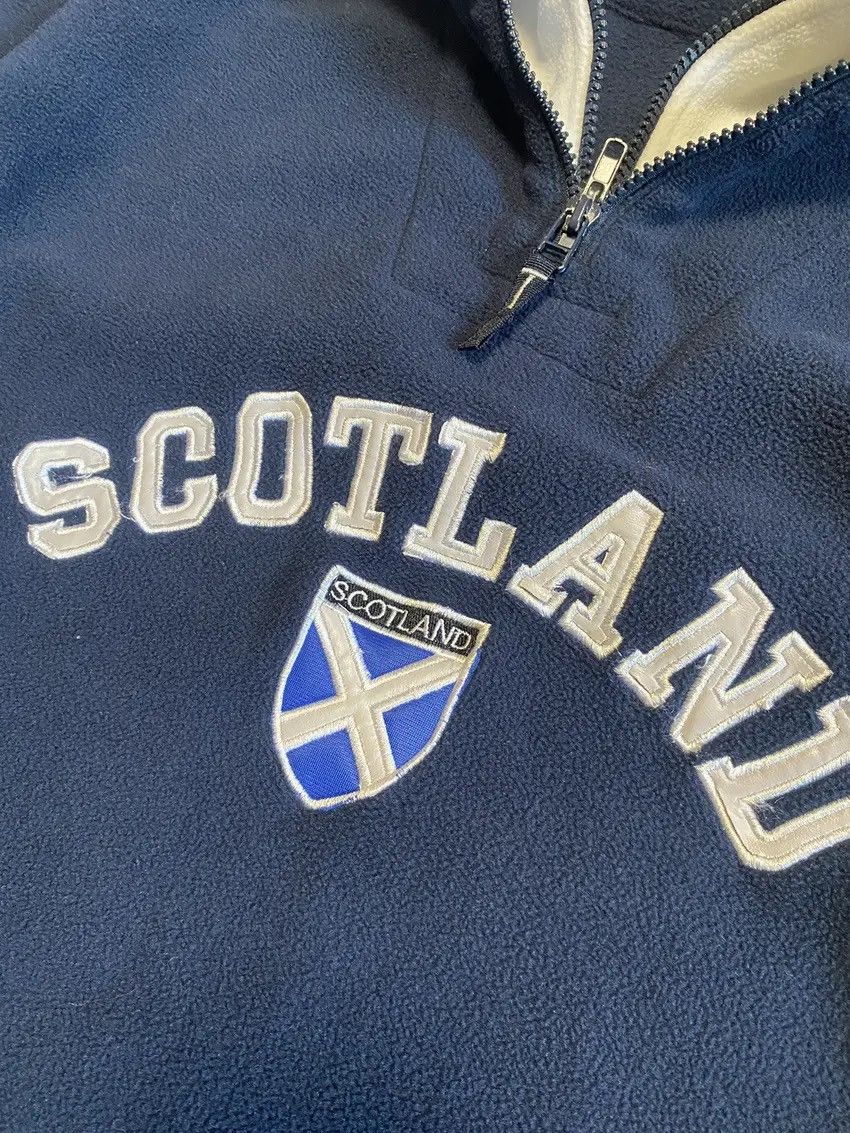 Japanese Brand × Vintage Vintage Scotland 1/4 Zip Navy Fleece Sweatshirt Size US L / EU 52-54 / 3 - 8 Thumbnail