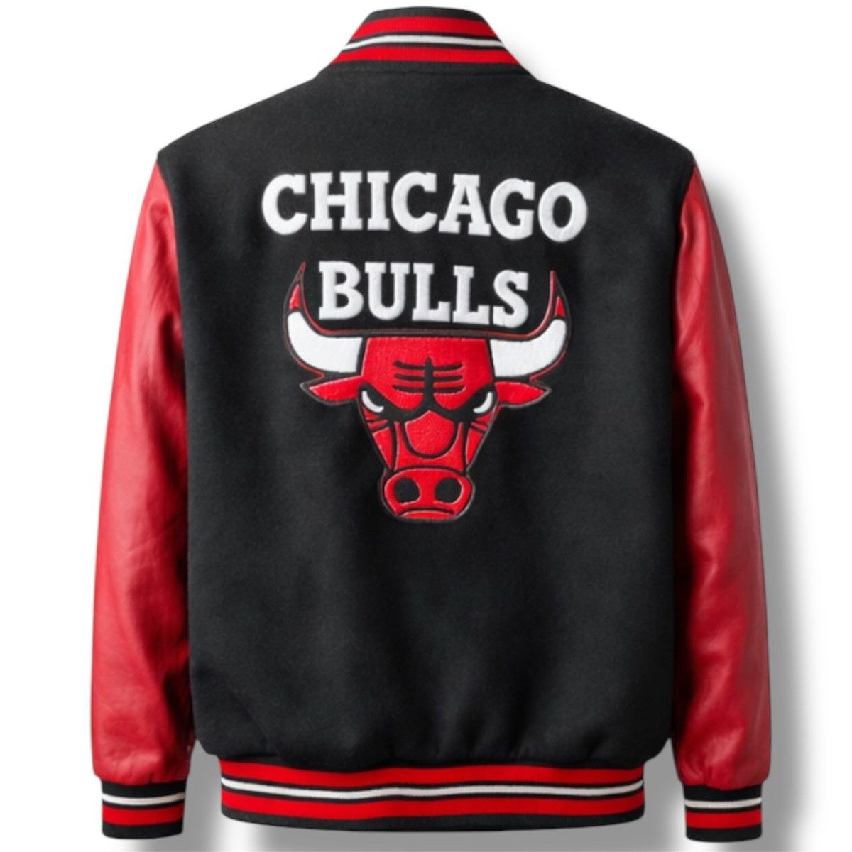 NBA 90’S CHICAGO BULLS VINTAGE MENS ZIP WOOL/LEATHER BOMBER SZ M Size US M / EU 48-50 / 2 - 1 Thumbnail