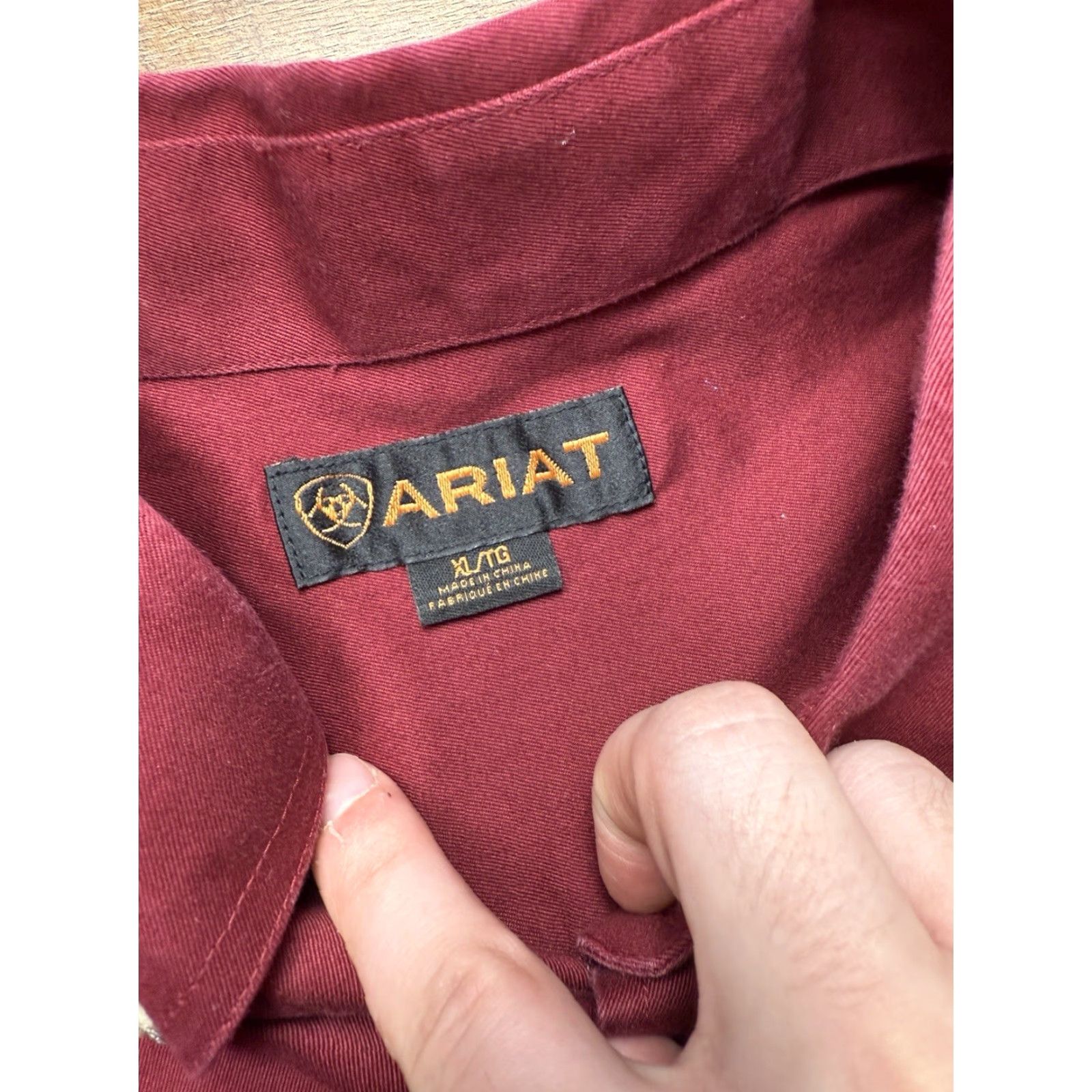 Ariat Ariat Long Sleeve Button Down Shirt Mens XL Red Cotton Faded Western Size US XL / EU 56 / 4 - 4 Thumbnail