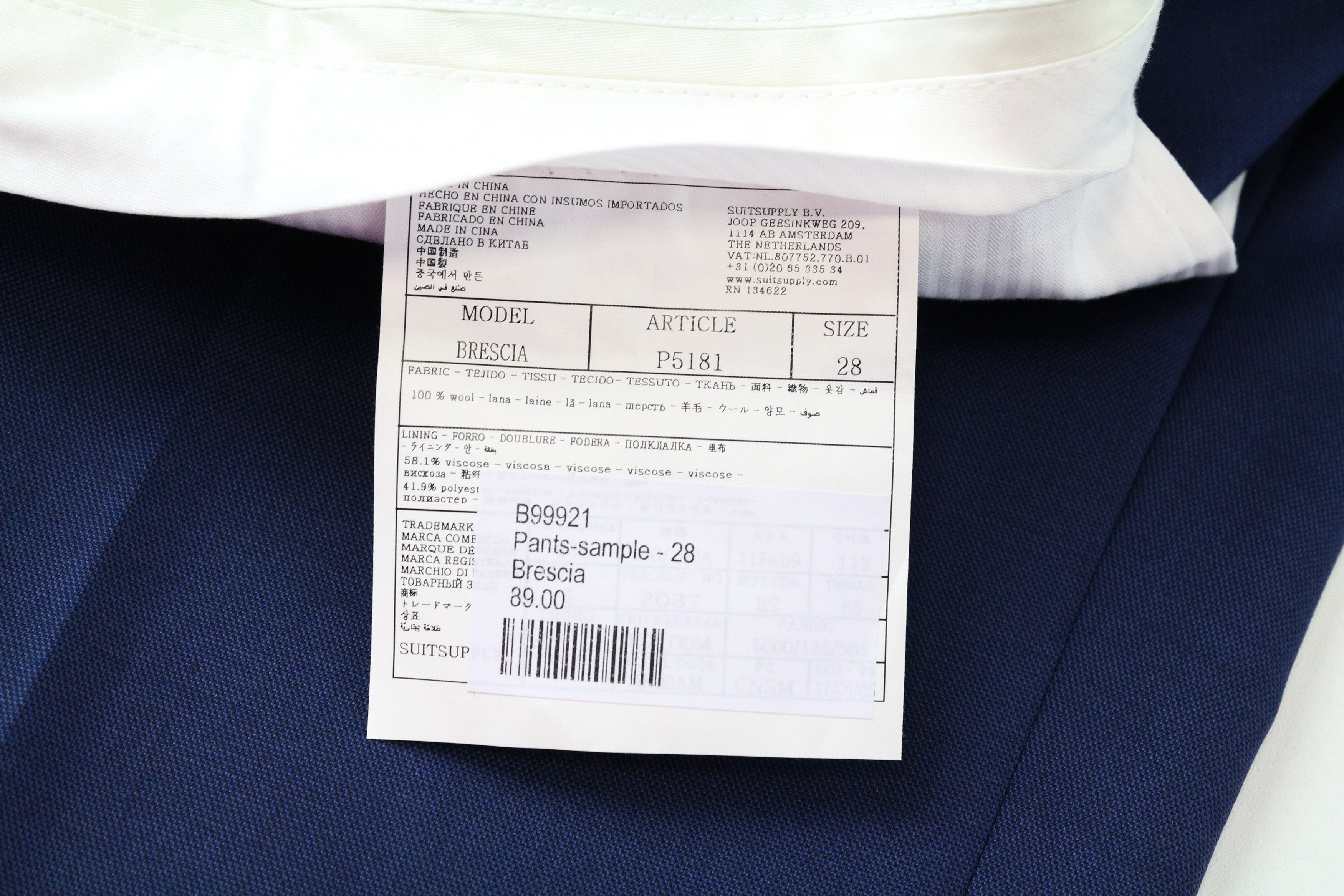 Suitsupply UK46S Blue Wool Lined Pleated Front Trousers 60685 Size 46S - 5 Thumbnail