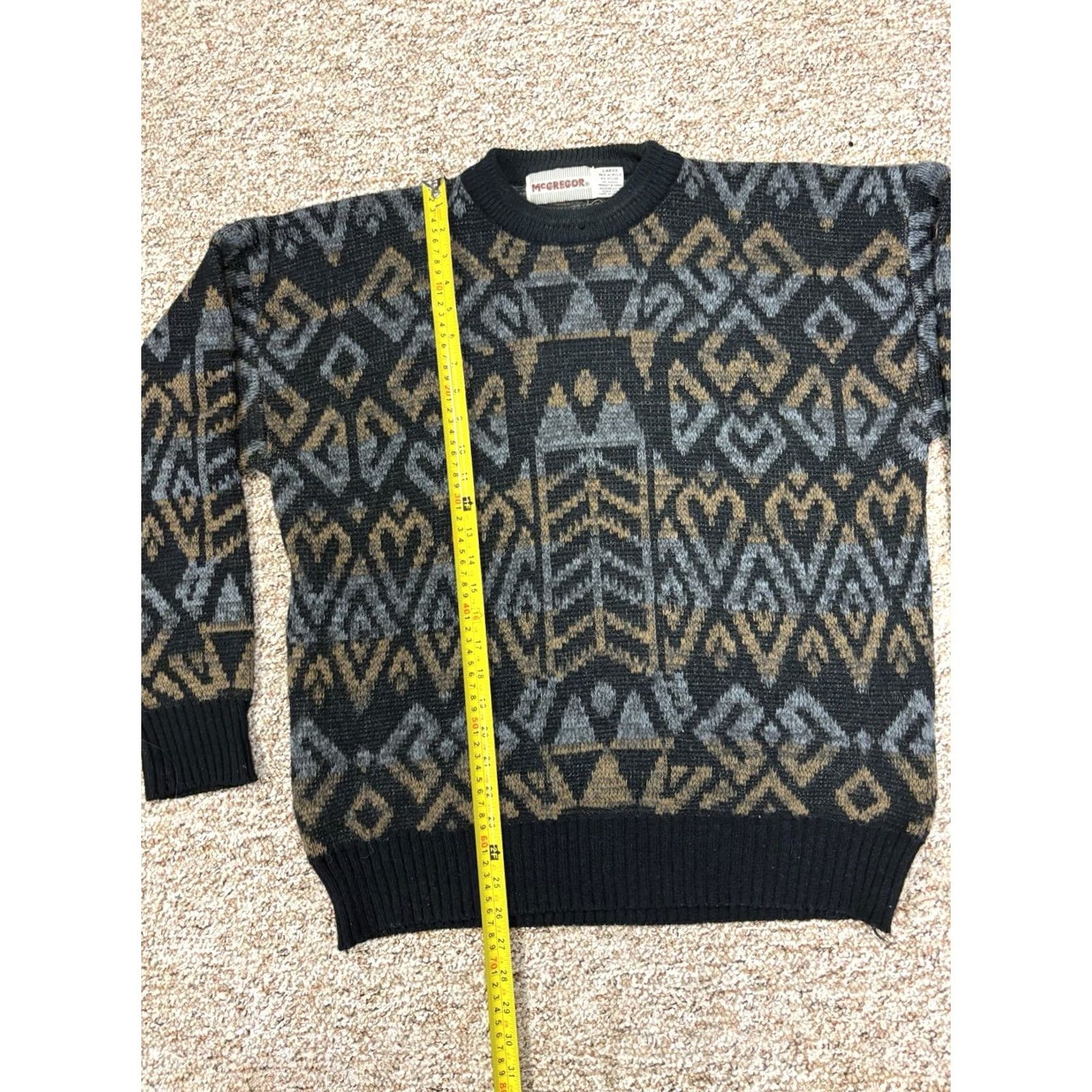 McGregor VINTAGE McGregor Sweater Geometric Pattern • Men’s Size L Pullover Size US L / EU 52-54 / 3 - 4 Thumbnail