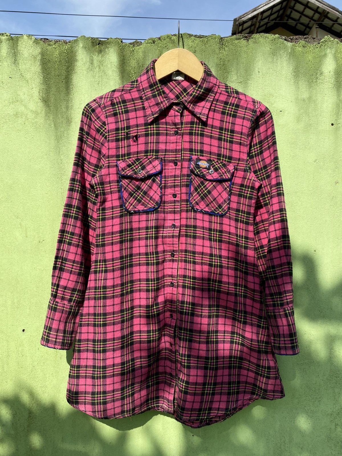 Dickies Dickies Pink Plaid Grunge Flannel Shirt Vintage Workwear Size ONE SIZE - 1 Thumbnail