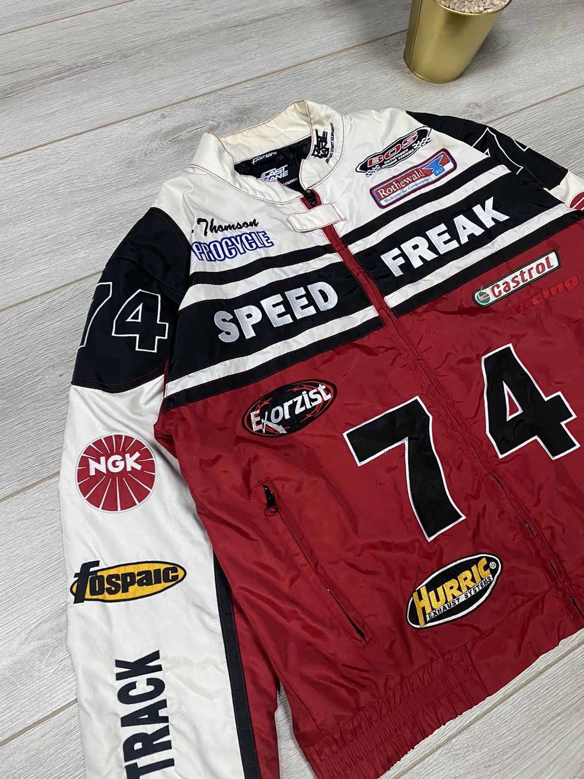 Vintage Speed Freak raising team 74 vintage bomber jacket Size US XL / EU 56 / 4 - 3 Thumbnail