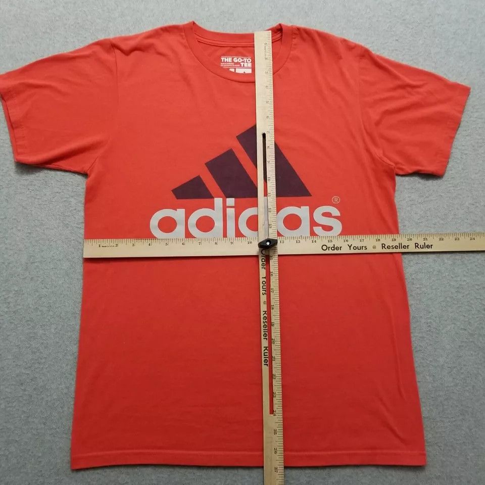 Adidas Adidas Shirt Mens Medium Red Crew Neck Short Sleeve Logo Size US M / EU 48-50 / 2 - 7 Thumbnail