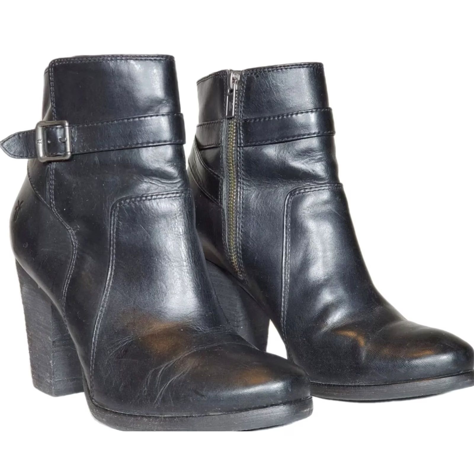 Frye FRYE Patty Riding Bootie Black Leather Zip Ankle Boots 3476983 Women's US 10 M Boots Size US 10 / IT 40 - 2 Thumbnail