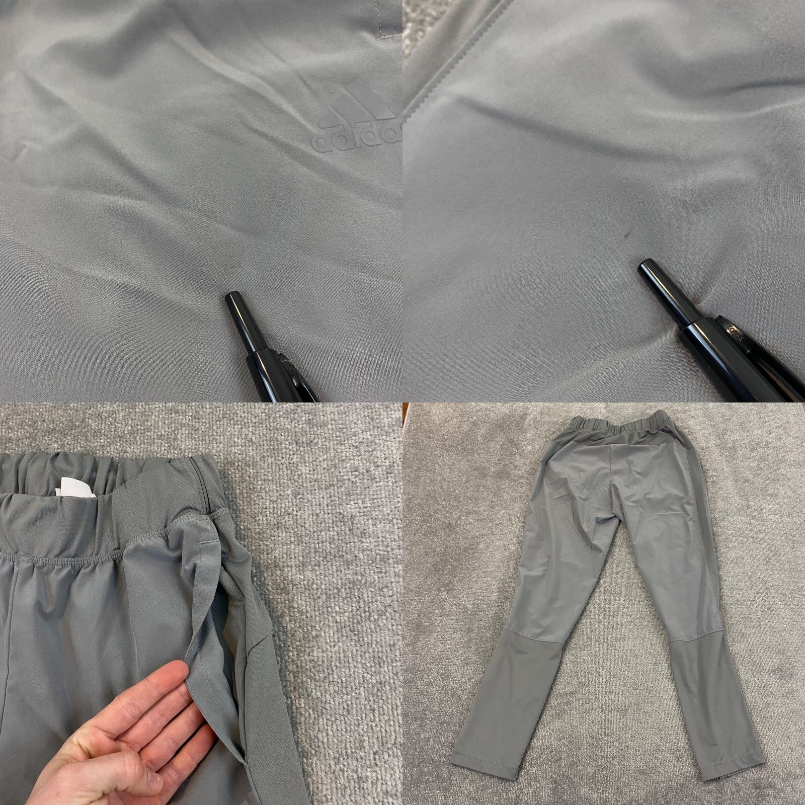 Adidas Adidas Pants Mens Medium Gray Tapered Soccer Ankle Zip Workout Running Two-Tone Size US 31 - 8 Thumbnail