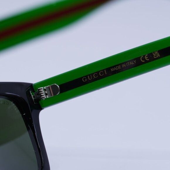 Gucci Gucci GG0001SN 002 Sunglasses Black Square Frame, Green Lens Size ONE SIZE - 8 Thumbnail