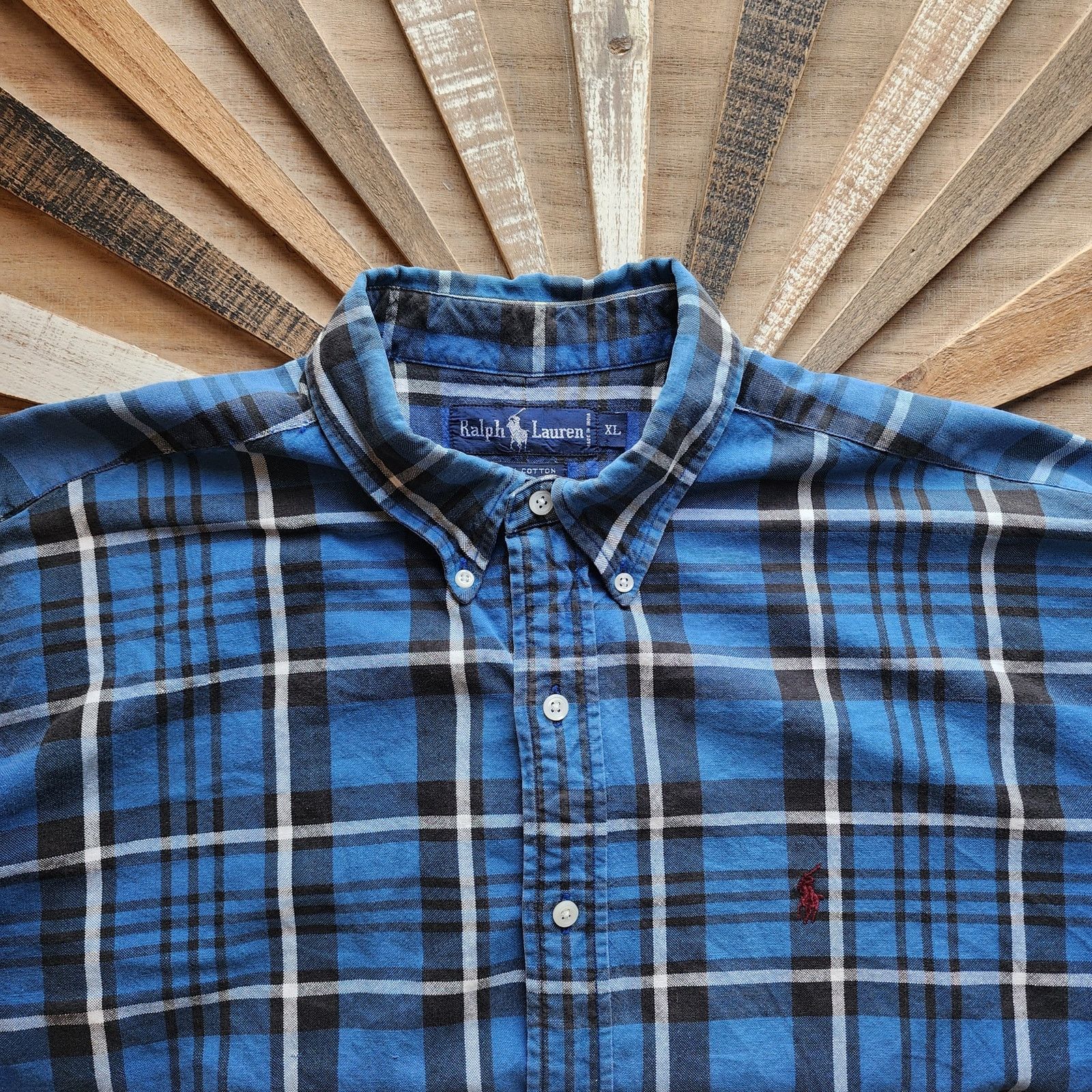 Ralph Lauren Ralph Lauren XL Blue Black White Plaid Long Sleeve Shirt Size US XL / EU 56 / 4 - 1 Thumbnail