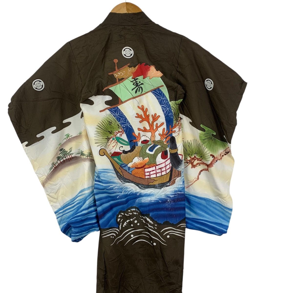 Vintage Vintage 70s KIMONO OCEAN JAPAN Traditional AOP Robe Coat Size S / US 4 / IT 40 - 8 Thumbnail