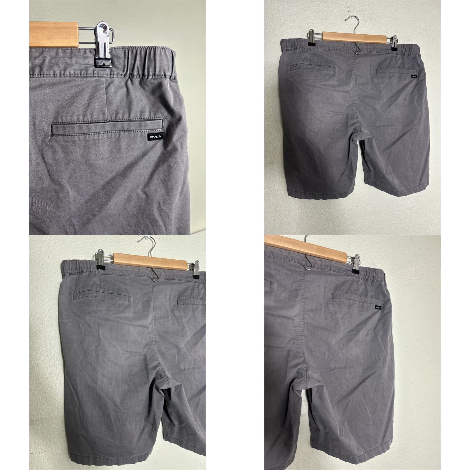 RVCA RVCA Men’s 38 Gray Cotton Blend Shorts Drawstring Chino Mens Size US 38 / EU 54 - 8 Thumbnail