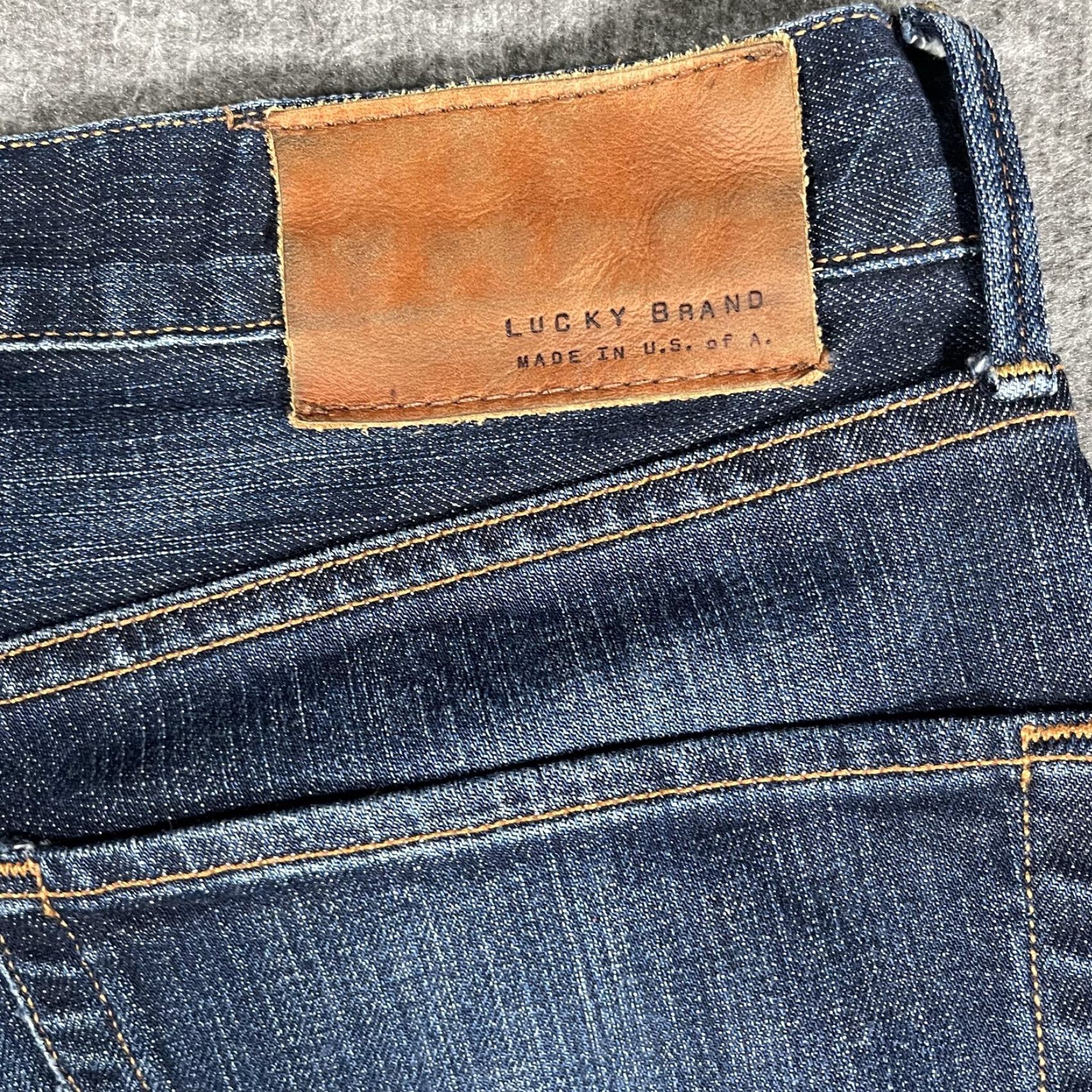 Lucky Brand Lucky Brand 121 Heritage Slim Straight Jeans Mens 33x31 Blue Selvage Made USA Size US 33 - 5 Thumbnail