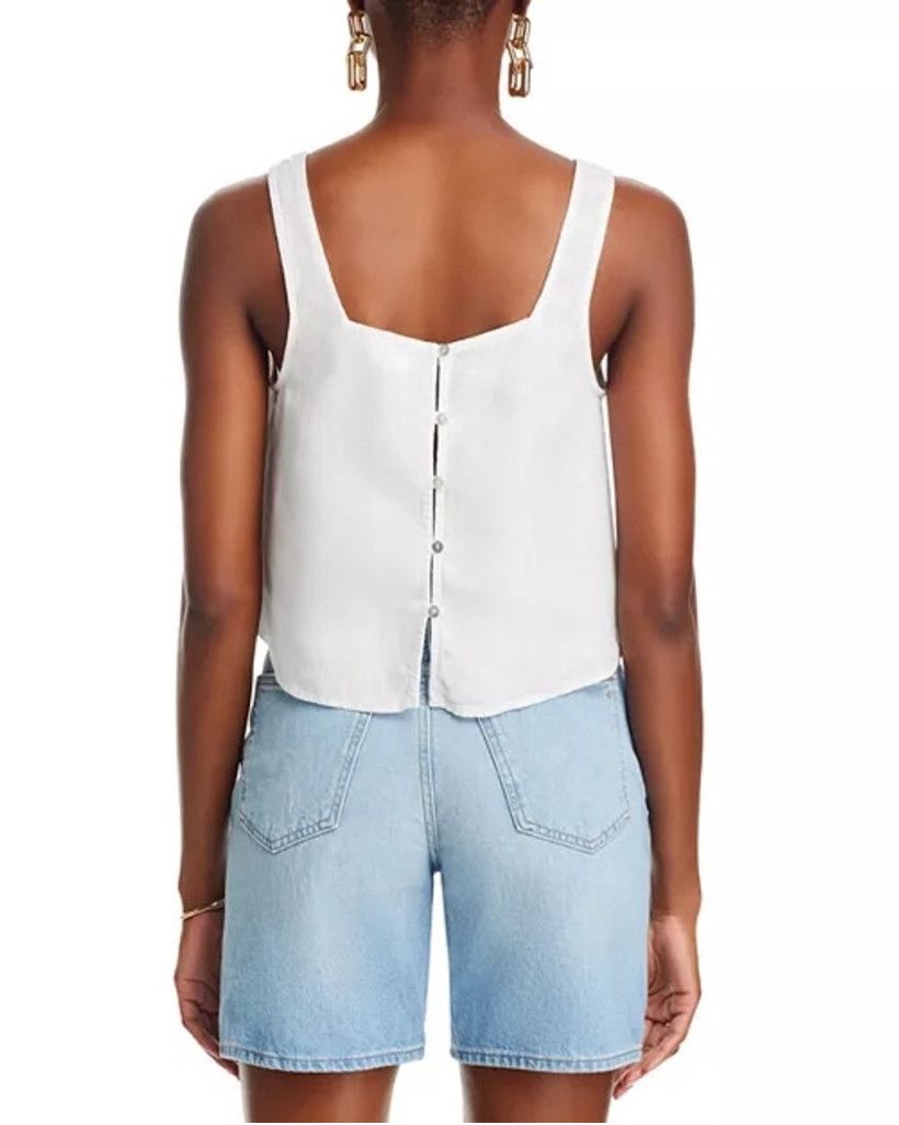 Bella Dahl Bella Dahl Women’s White Linen Crop Tank Top - Medium, NWT Size M / US 6-8 / IT 42-44 - 3 Thumbnail