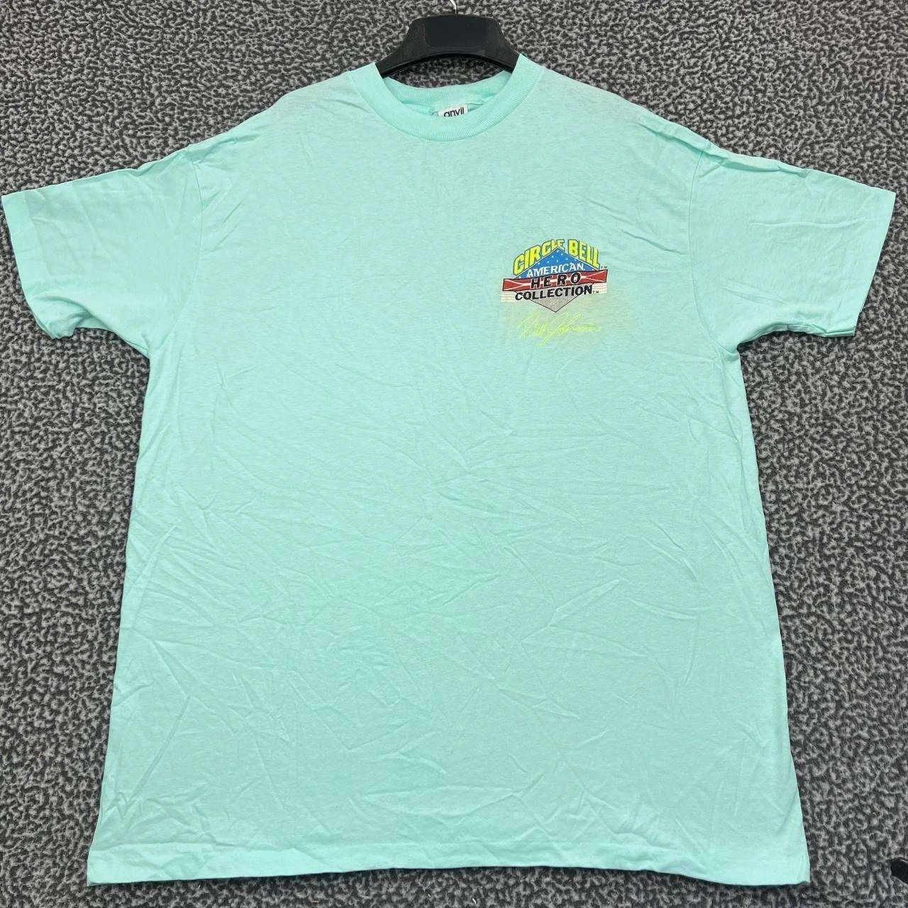 Anvil Vintage Circle Bell Shirt Men XL Blue Anvil Short Sleeve Size US XL / EU 56 / 4 - 1 Thumbnail