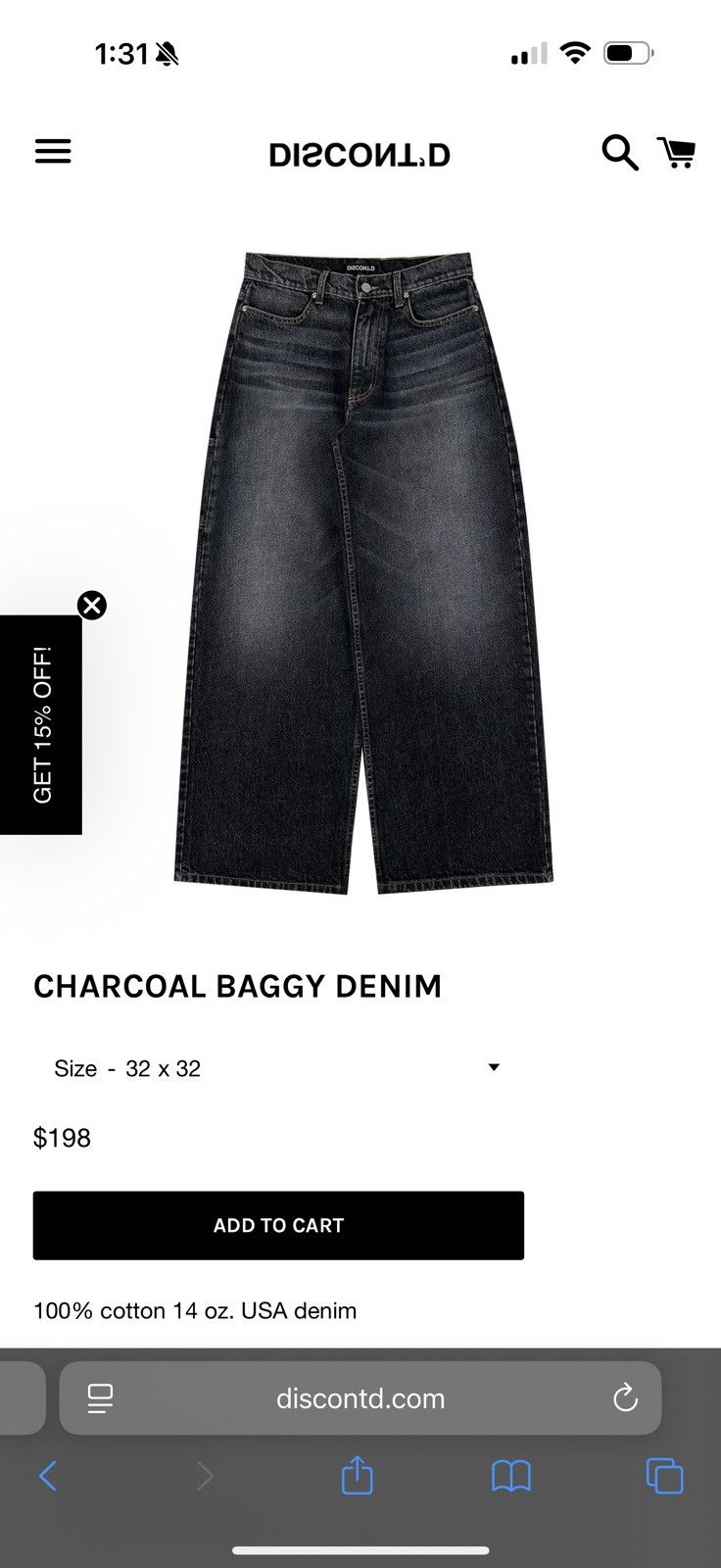 Other Discont’d Baggy Charcoal Denim Jeans Size US 32 / EU 48 - 5 Thumbnail