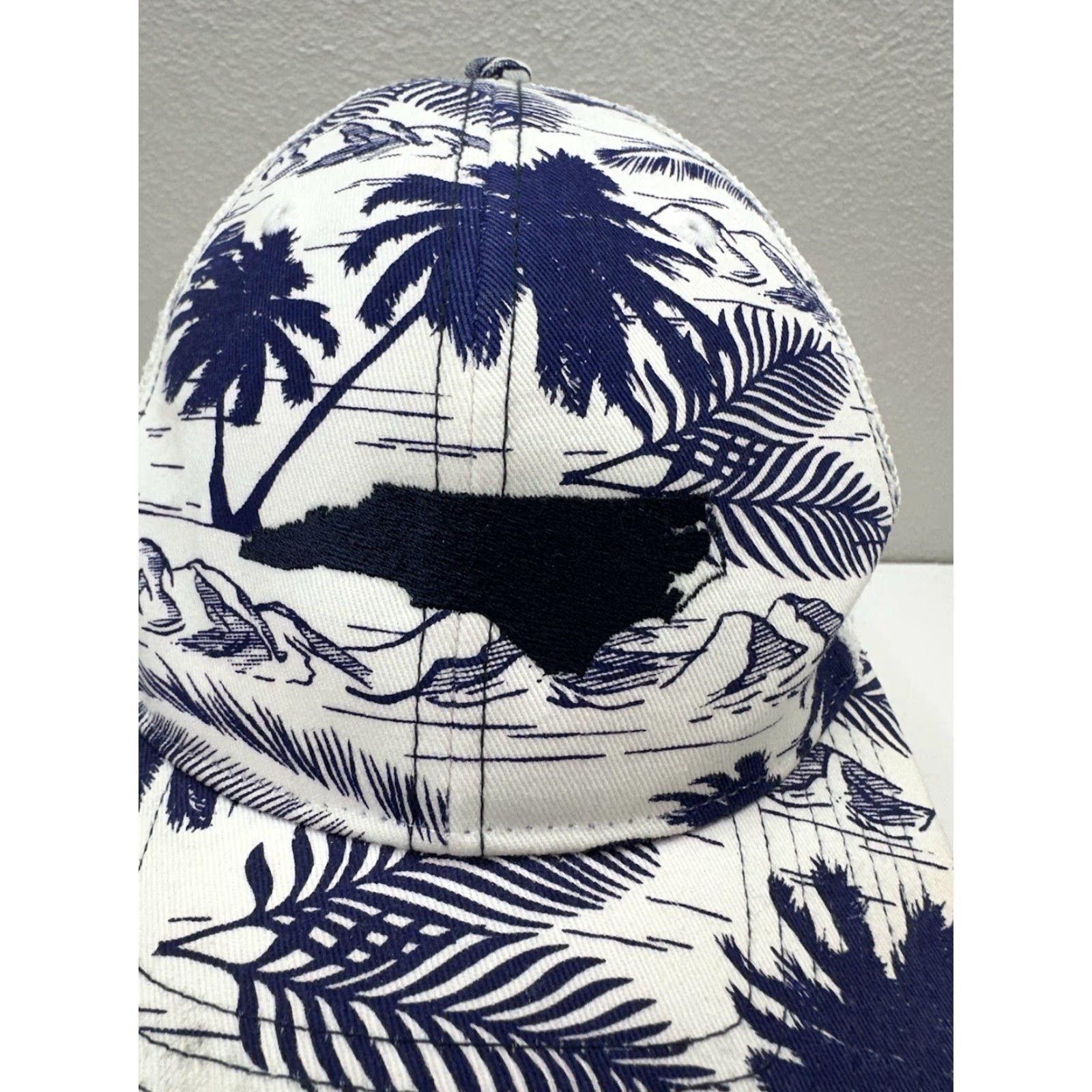 Vintage Richardson Snapback Hat White Blue Palm Trees North Carolina Logo Secret SPF Mens Hat One Size Blue Cotton Adjustable Outdoor Size ONE SIZE - 2 Thumbnail